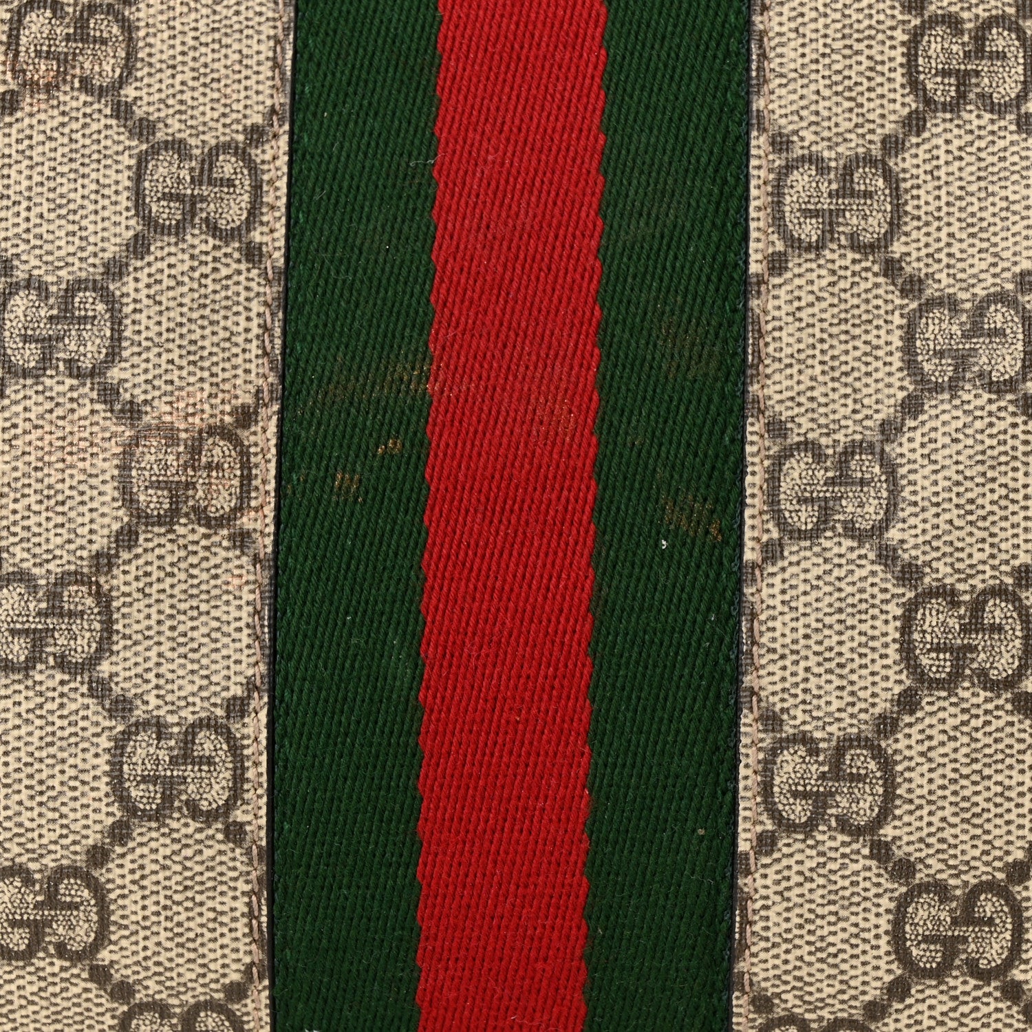 Gucci GG Supreme Monogram Textured Calfskin Web Medium Ophidia Shopping Tote Beige Ebony New Acero 11 of 15