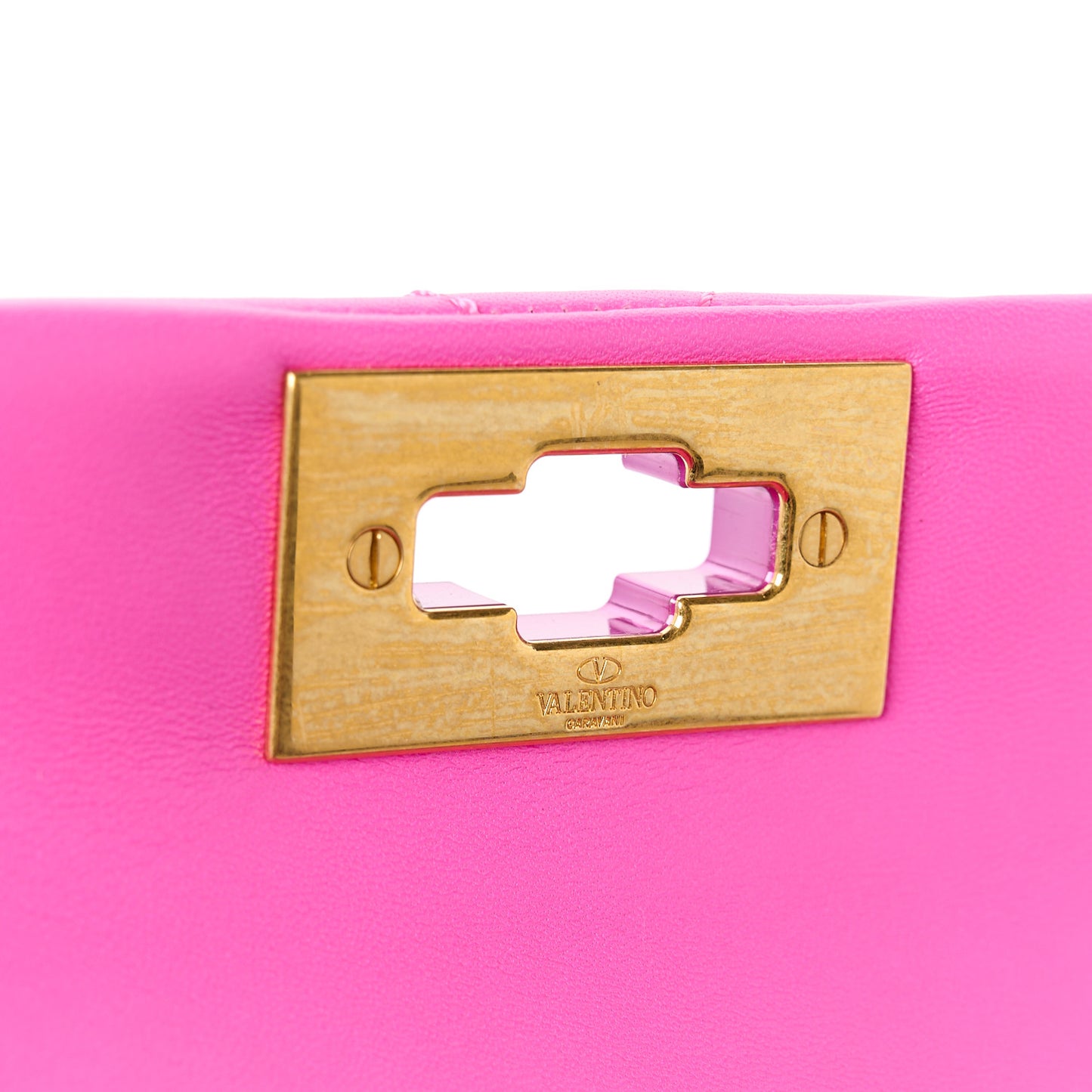 Nappa Lacquer Monochrome Small Roman Stud Shoulder Bag Pink PP