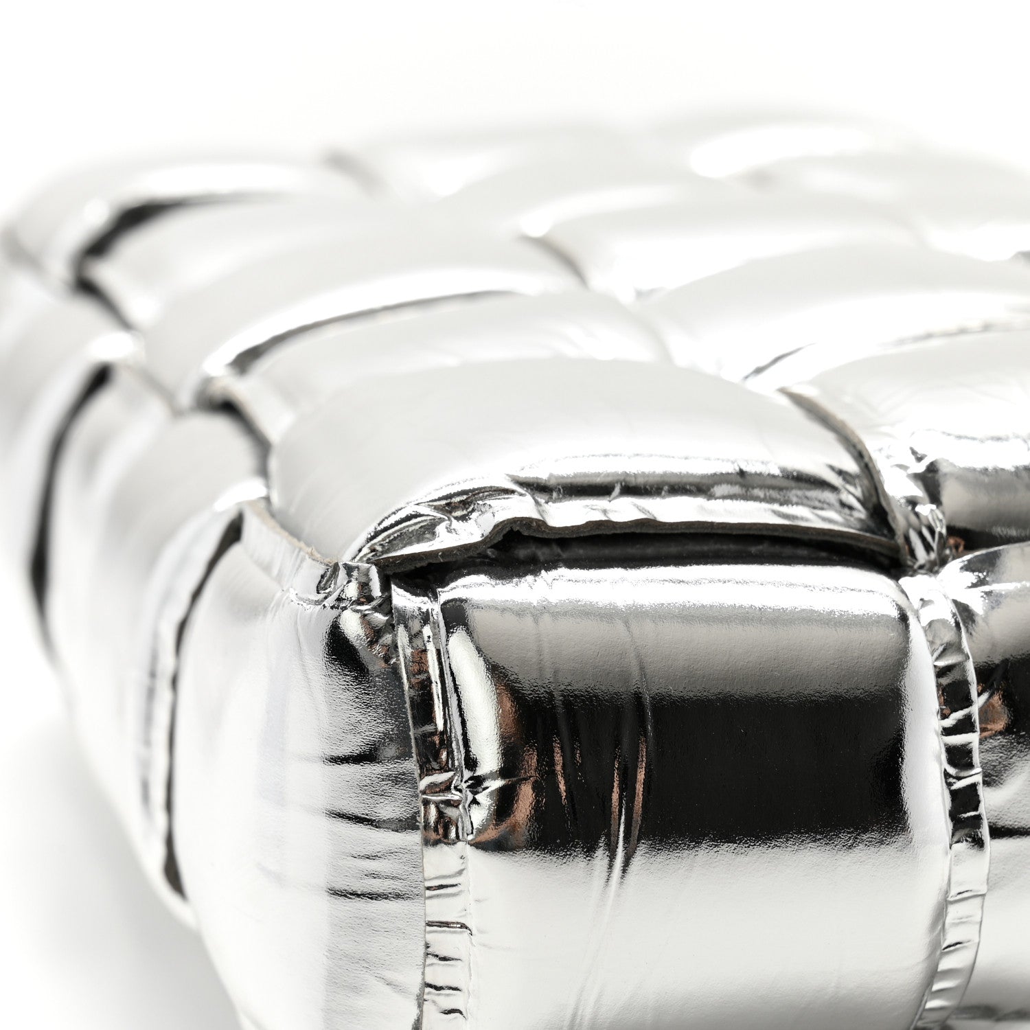 Bottega Veneta Metallic Lambskin Padded Cassette Crossbody Bag Silver 12 of 13