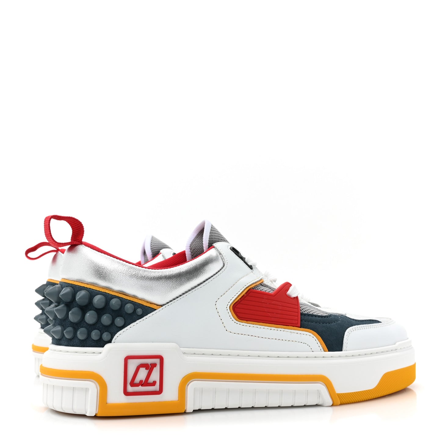 Calfskin Suede Laminated Nappa Spike Mens Astroloubi Low Top Sneakers 43.5 Titan Supernova