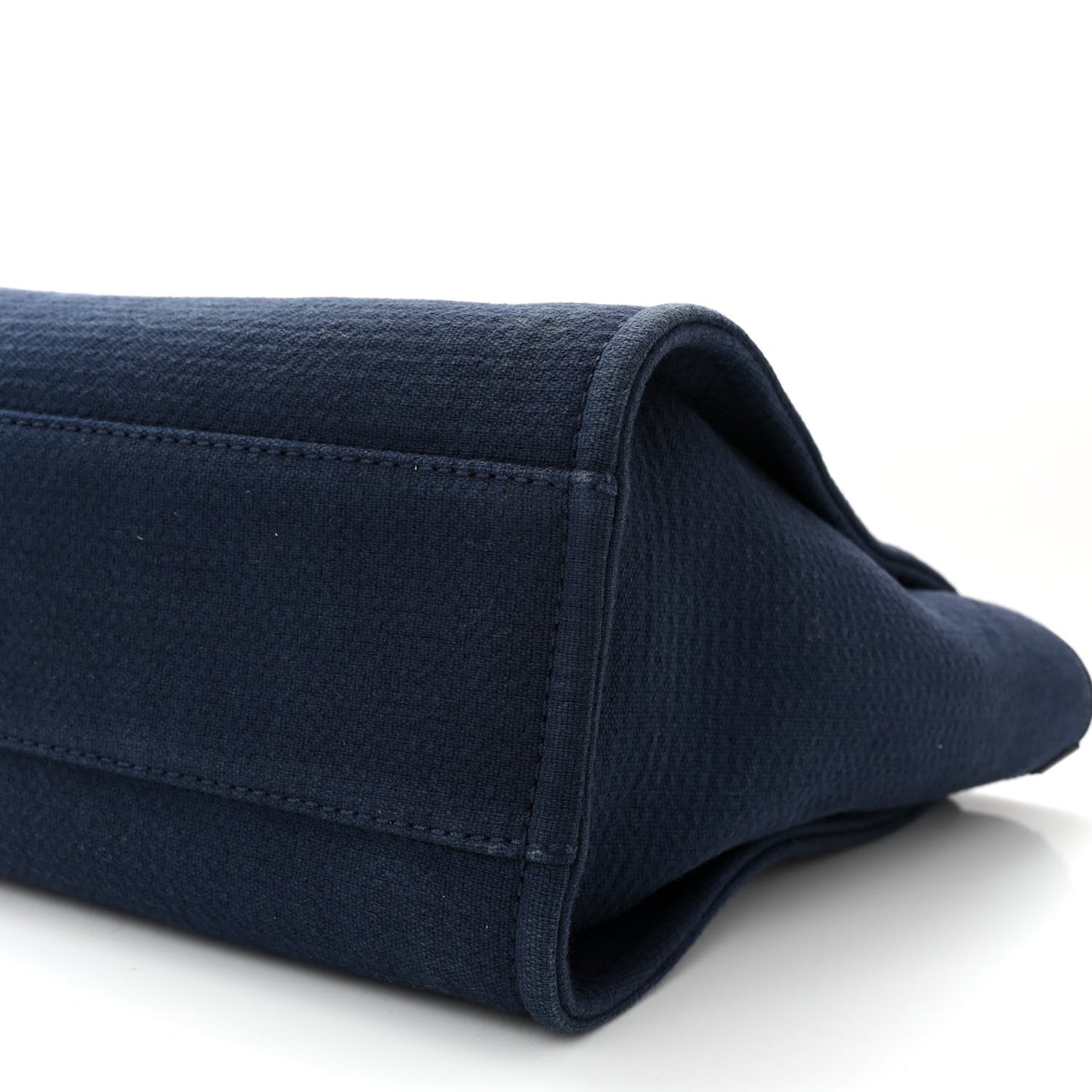 Mixed Fibers Calfskin Small Deauville Tote Dark Blue