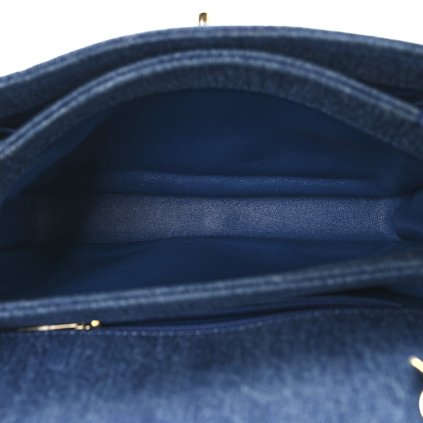 Denim Quilted Small Trendy CC Flap Dual Handle Bag Blue