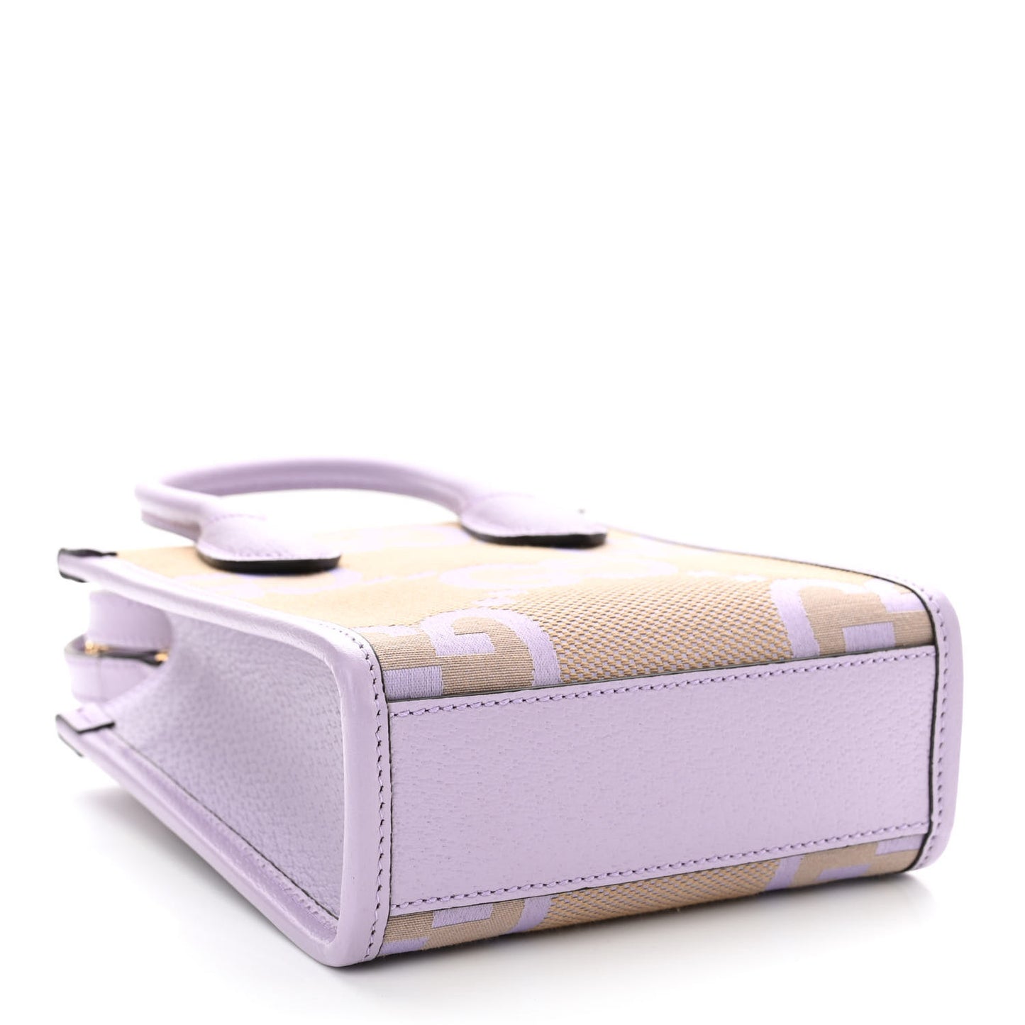 Monogram Jumbo GG Textured Dollar Calfskin Mini Tote Bag Beige Lapis