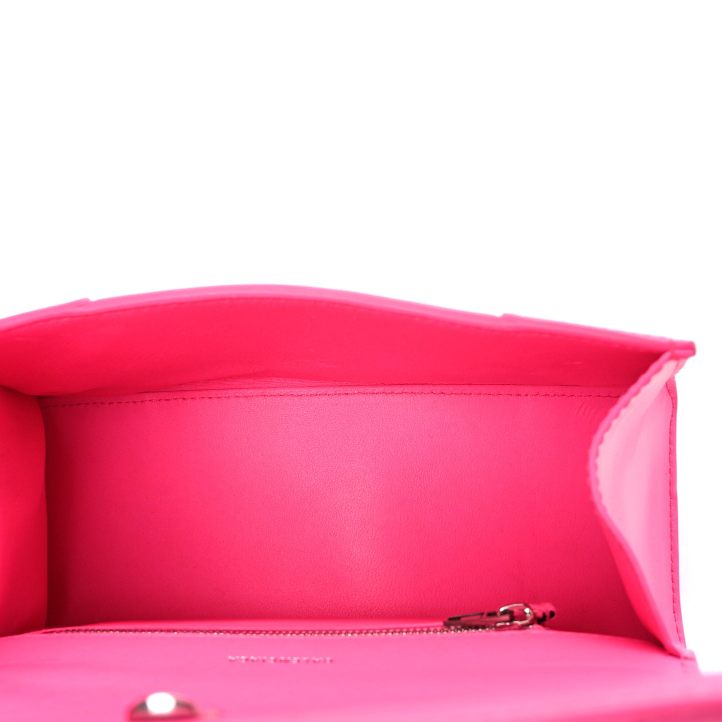 Shiny Box Calfskin Small Hourglass Top Handle Bag Acid Fuchsia