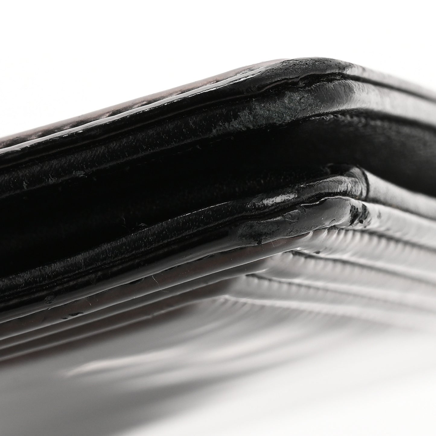 Glazed Calfskin Boy Yen Wallet Black