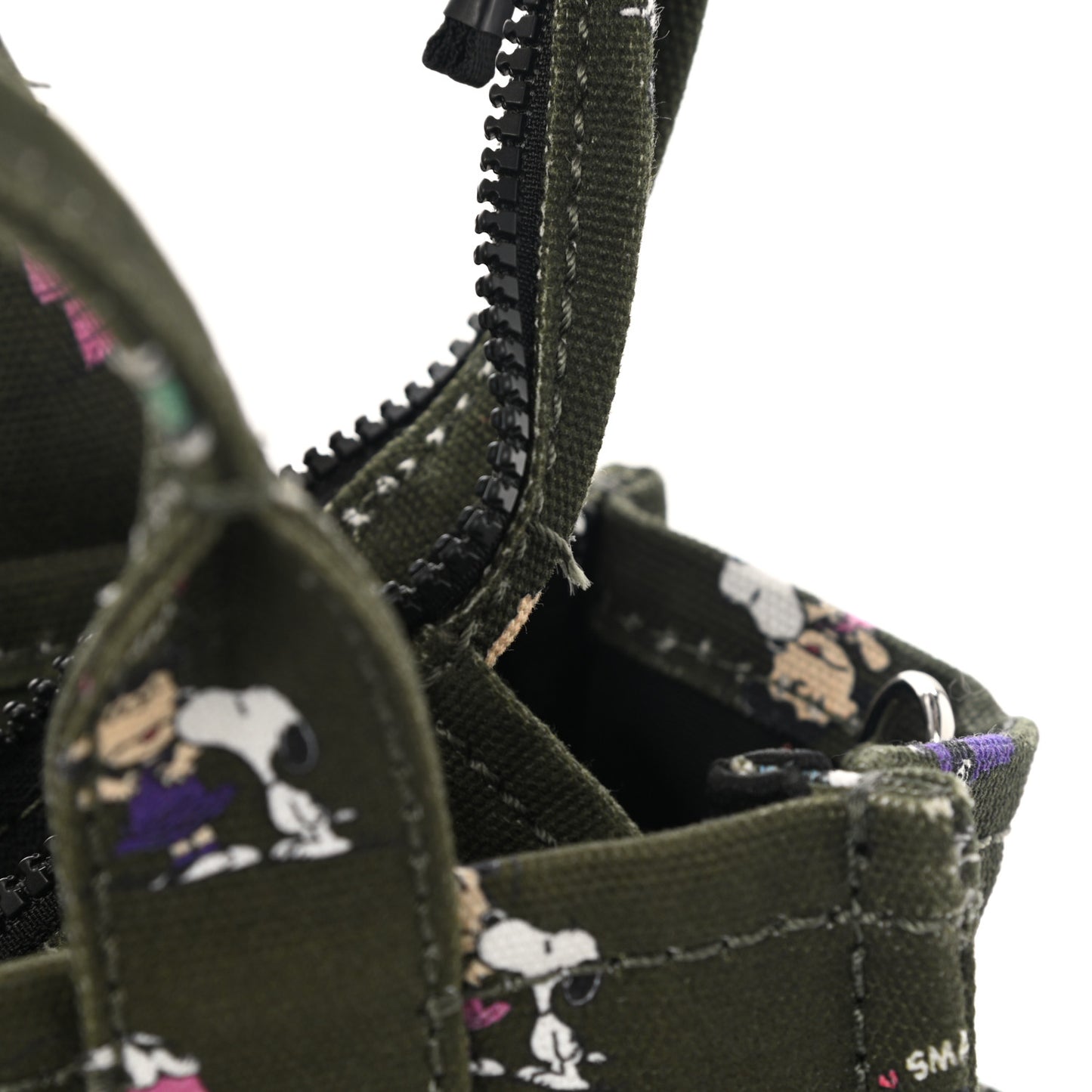 X PEANUTS Canvas Small Characters Tote Bag Green