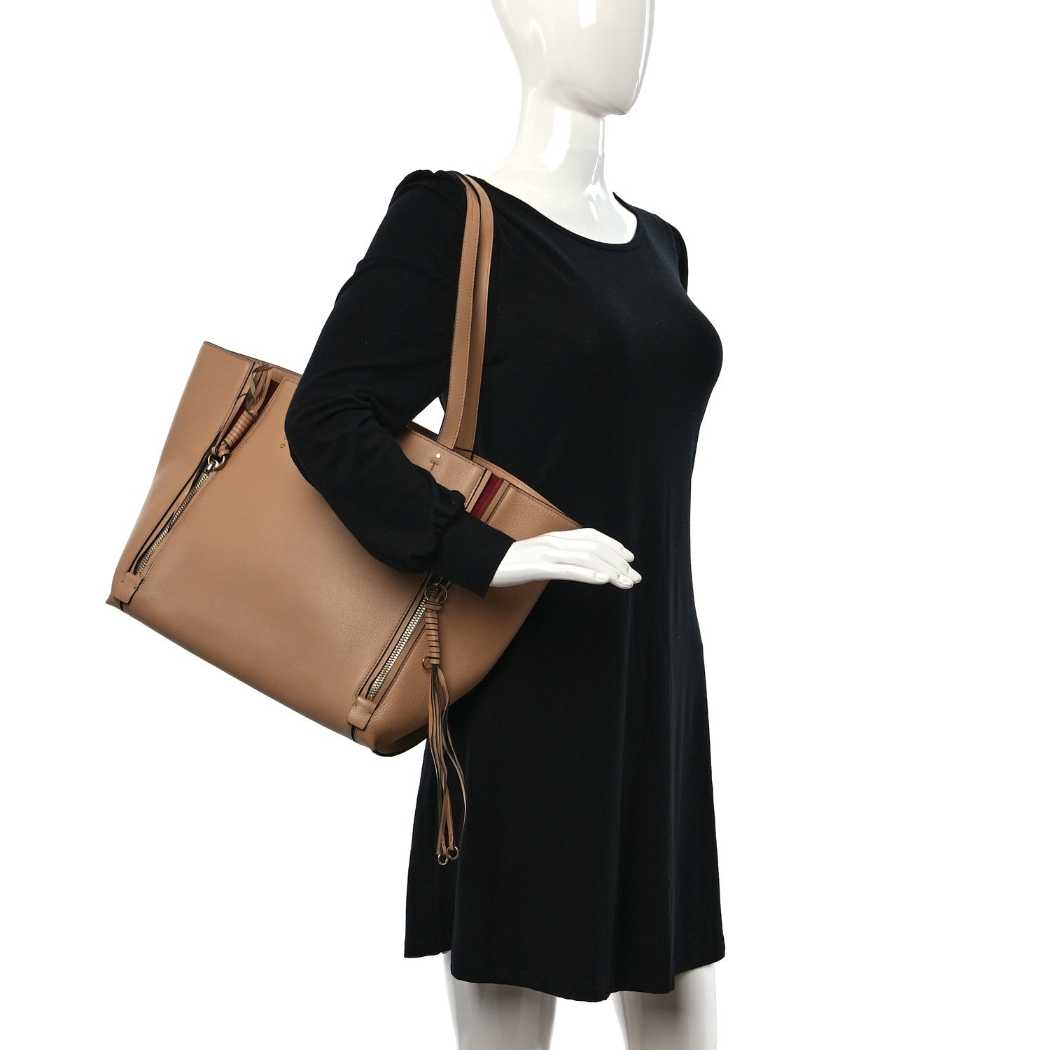 Chloe Smooth Calfskin Medium Milo Shopping Tote Beige 2 of 8