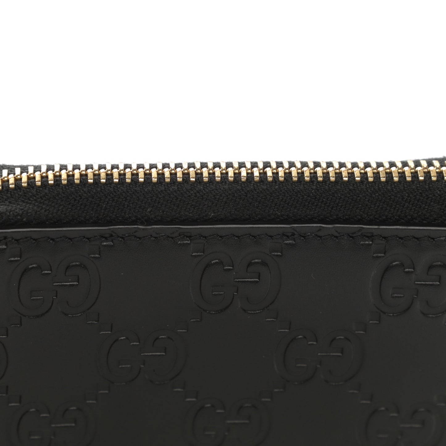 Guccissima Zip Around Card Case Black