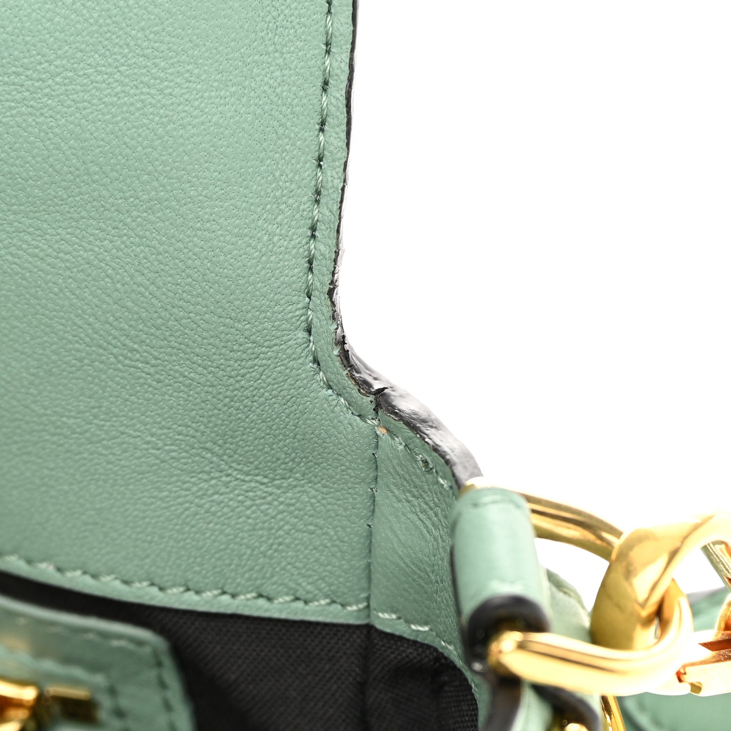 Nappa FF 1974 Embossed Baguette Menta