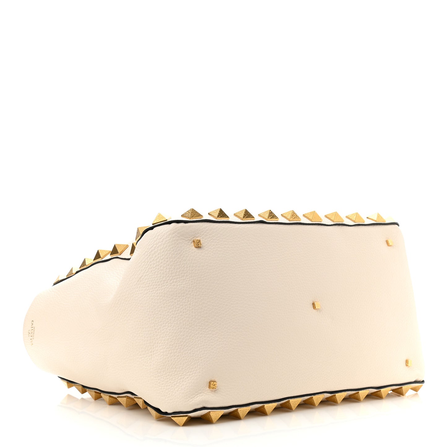 Grained Calfskin Roman Stud Tote Light Ivory