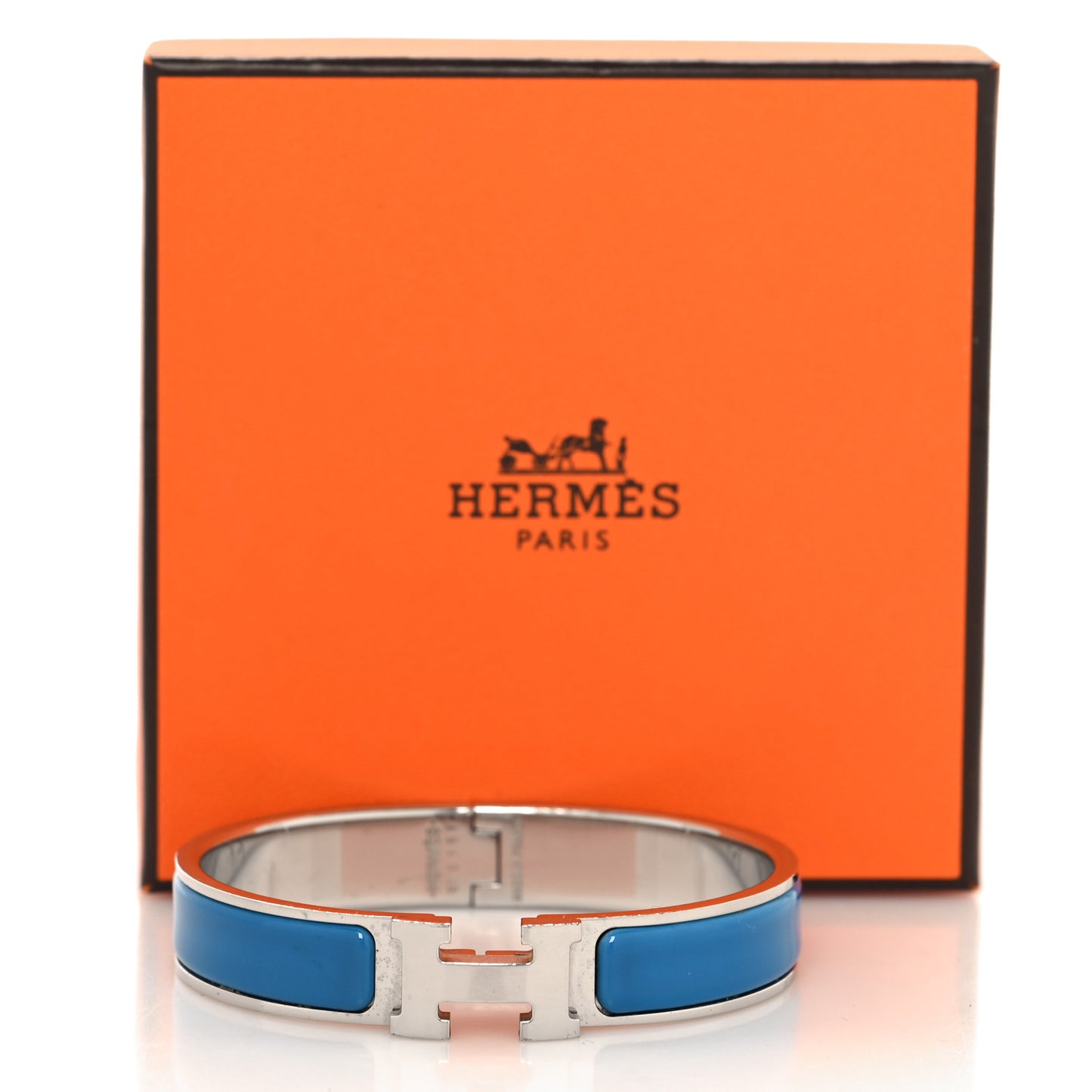 Enamel Narrow Clic Clac H Bracelet PM Bleu Jodhpur