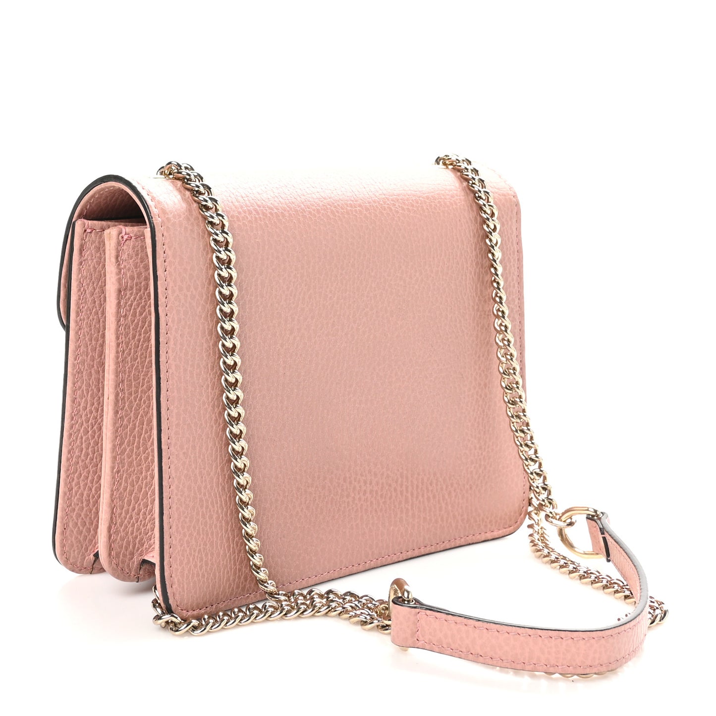 Dollar Calfskin Small Interlocking G Shoulder Bag Soft Pink