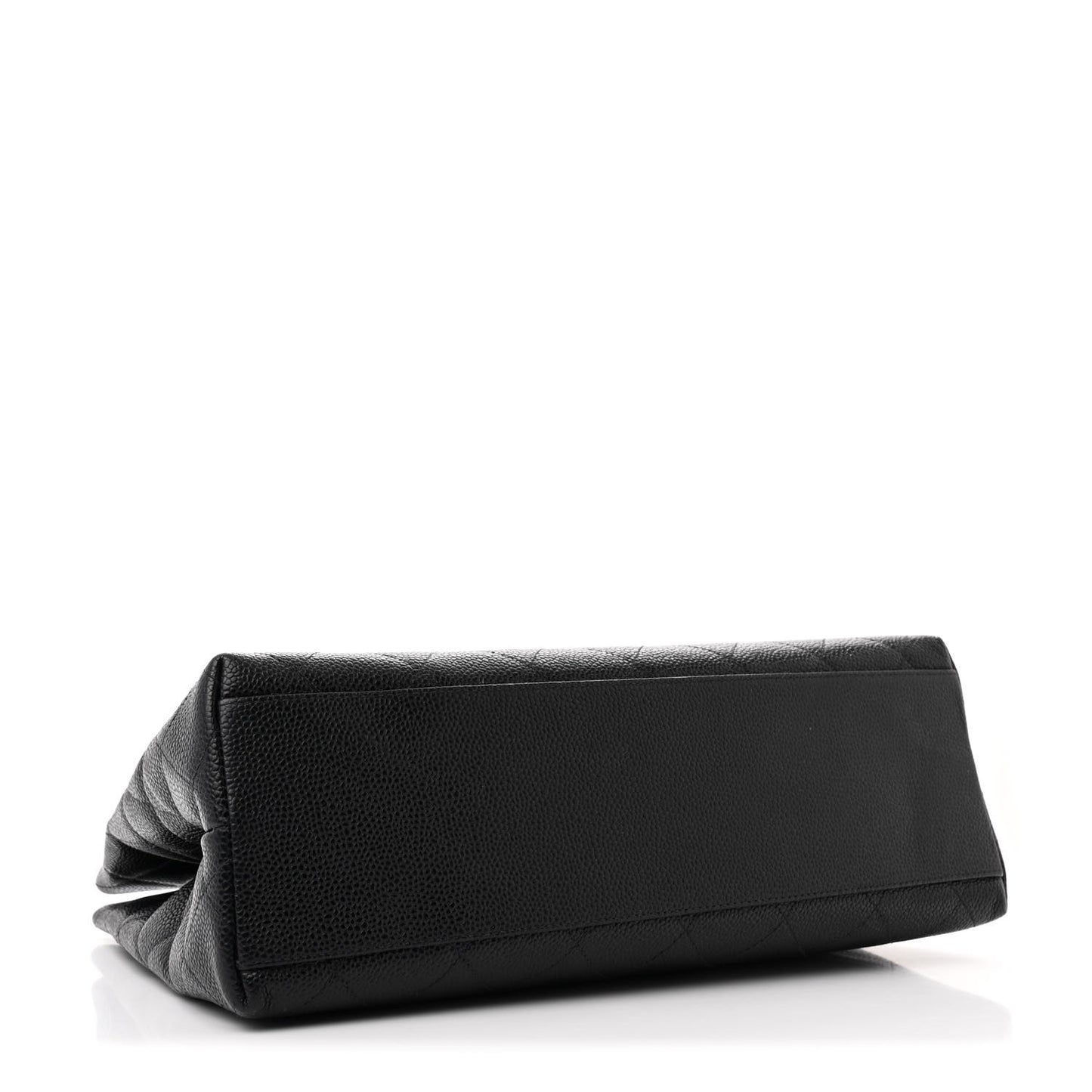 Caviar Quilted Small Shopping Tote Black