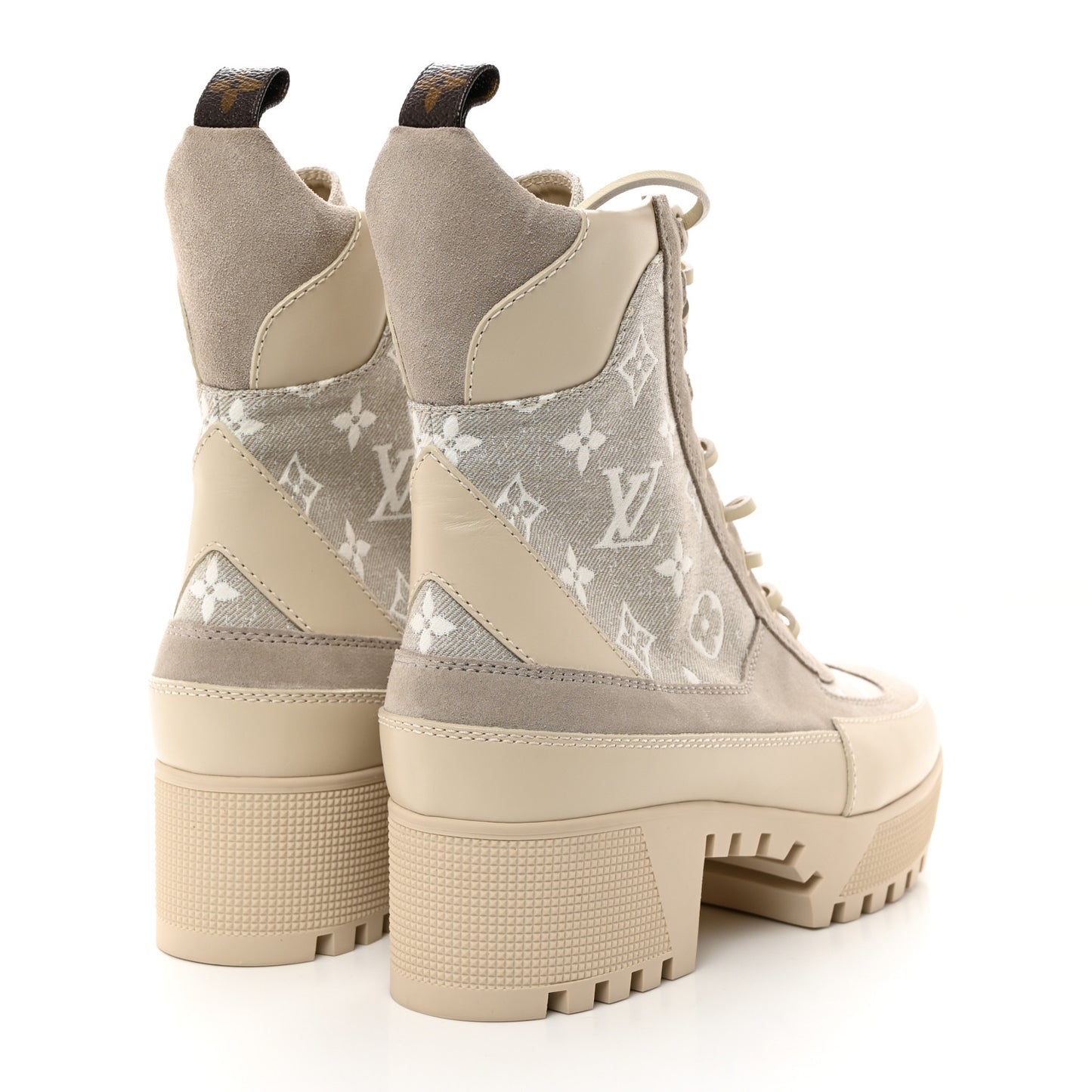 Suede Calfskin Laureate Platform Desert Boots 39 Taupe