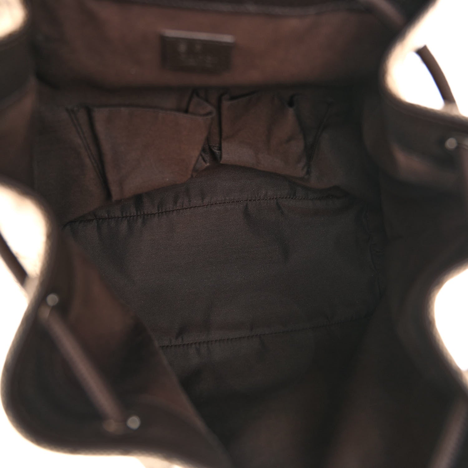 Gucci Monogram Dollar Calfskin O Drawstring Backpack Beige Ebony Testa di Moro Dark Chocolate 5 of 9