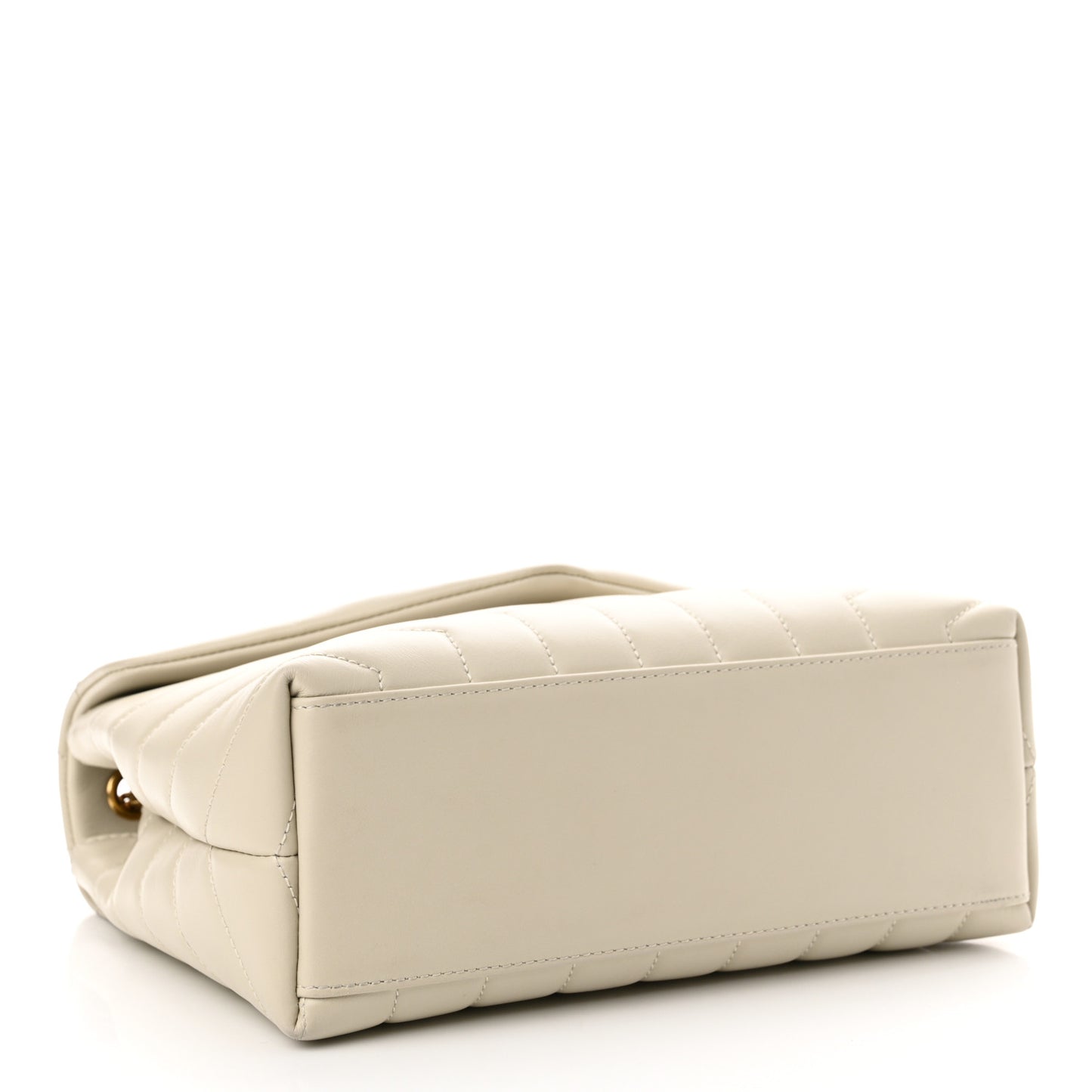 Calfskin Y Quilted Monogram Small Loulou Chain Satchel Crema Soft