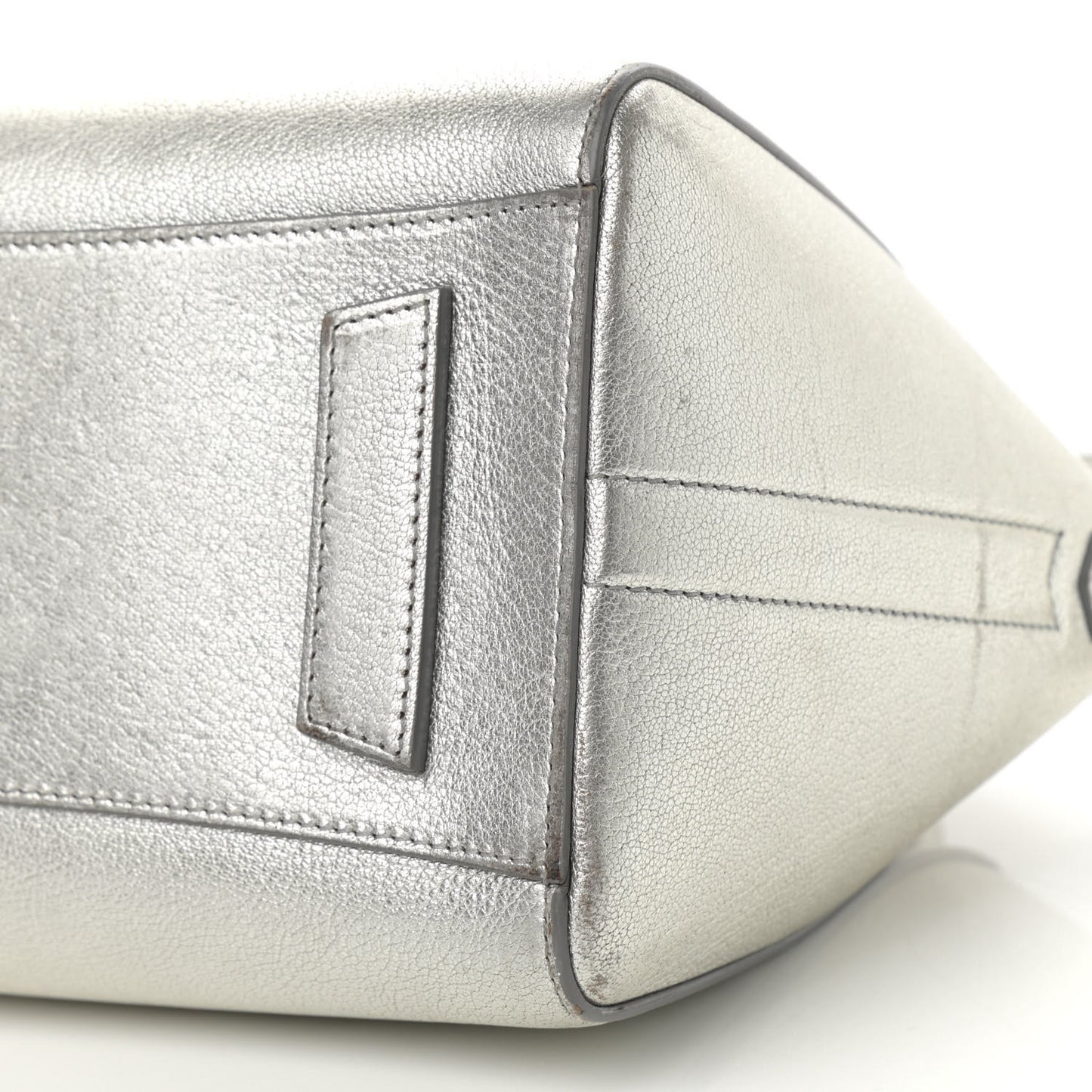 Metallic Sugar Goatskin Small Antigona Silver