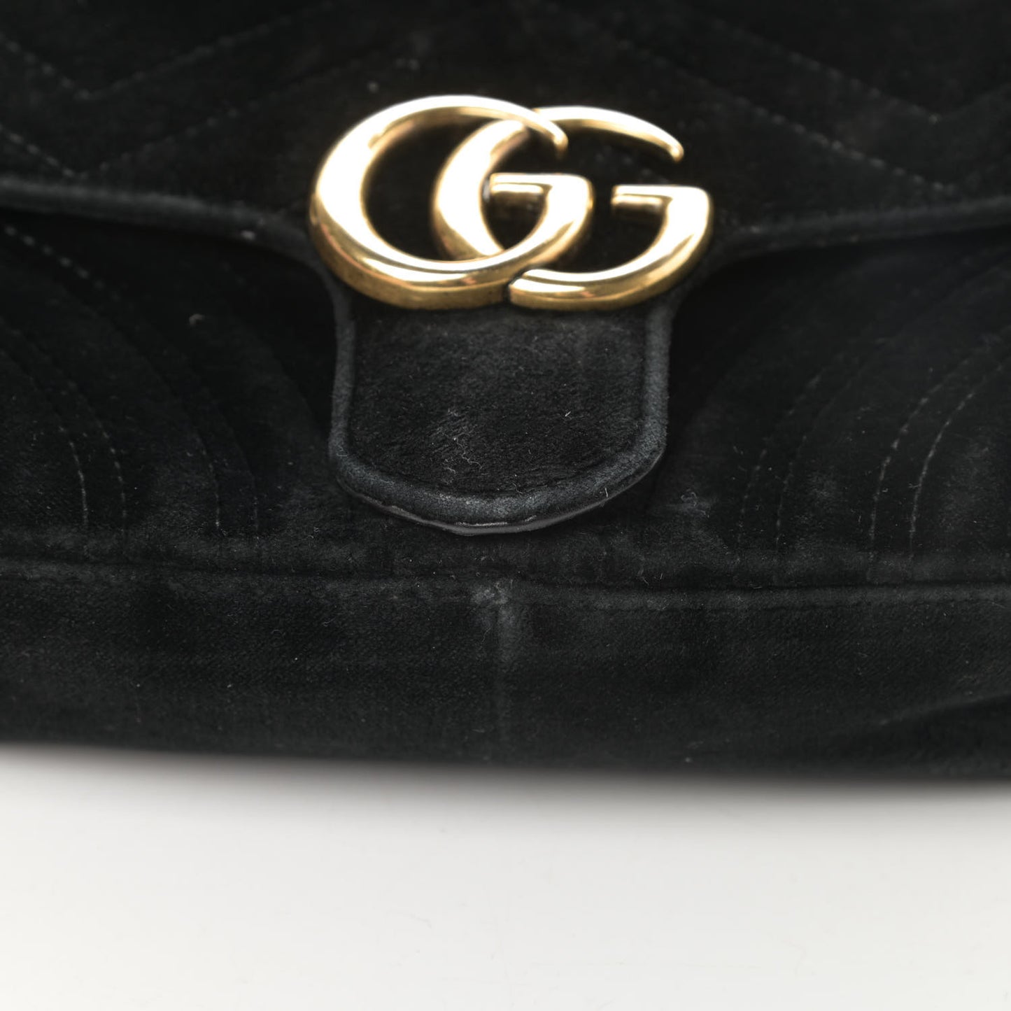 Velvet Matelasse Mini GG Marmont Shoulder Bag Black