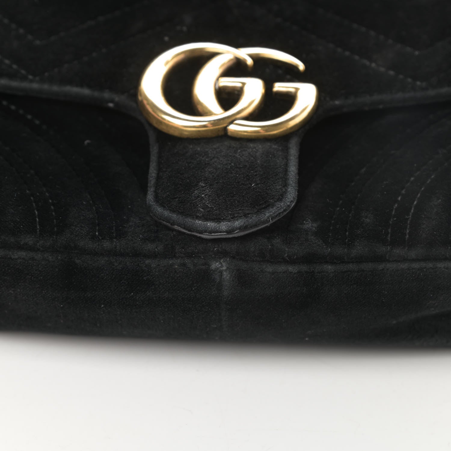 Gucci Velvet Matelasse Mini GG Marmont Shoulder Bag Black 17 of 17
