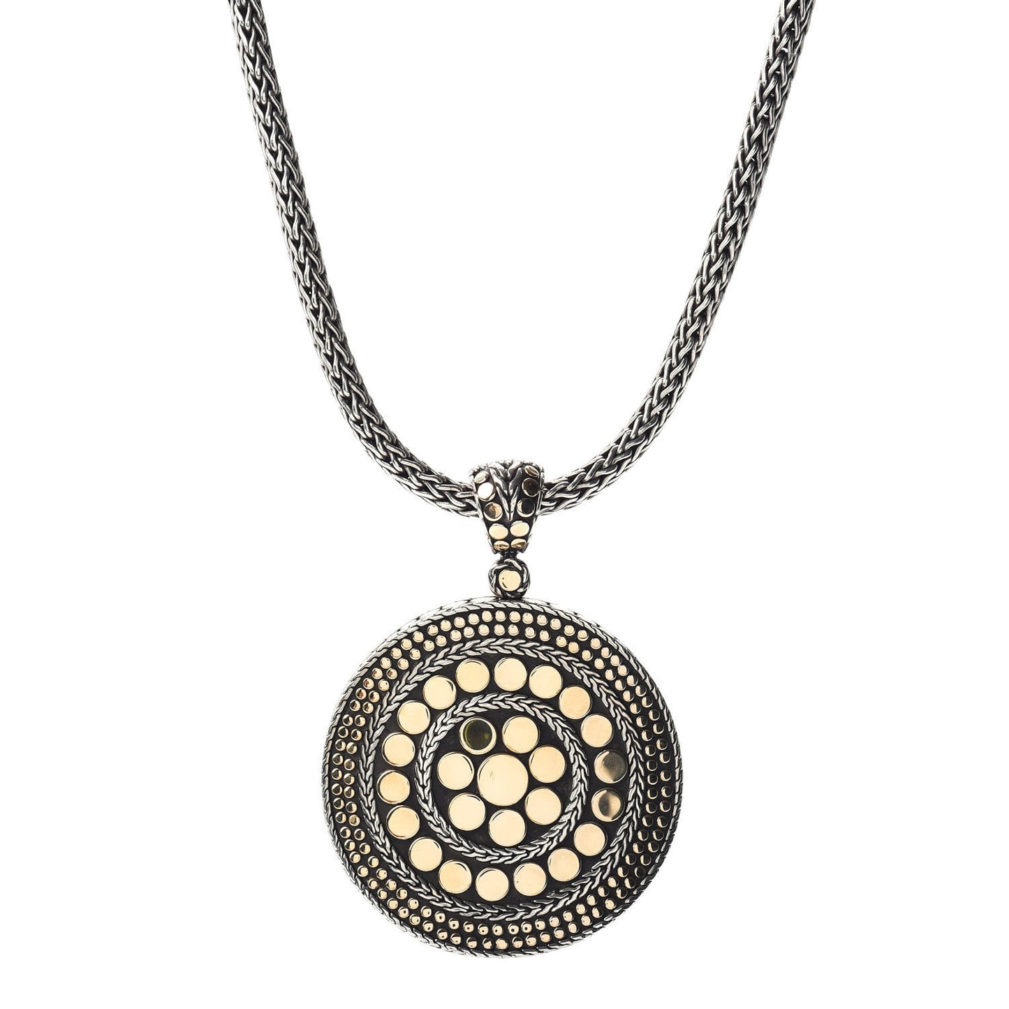 Sterling Silver 18K Yellow Gold Dot Enhancer Pendant Necklace