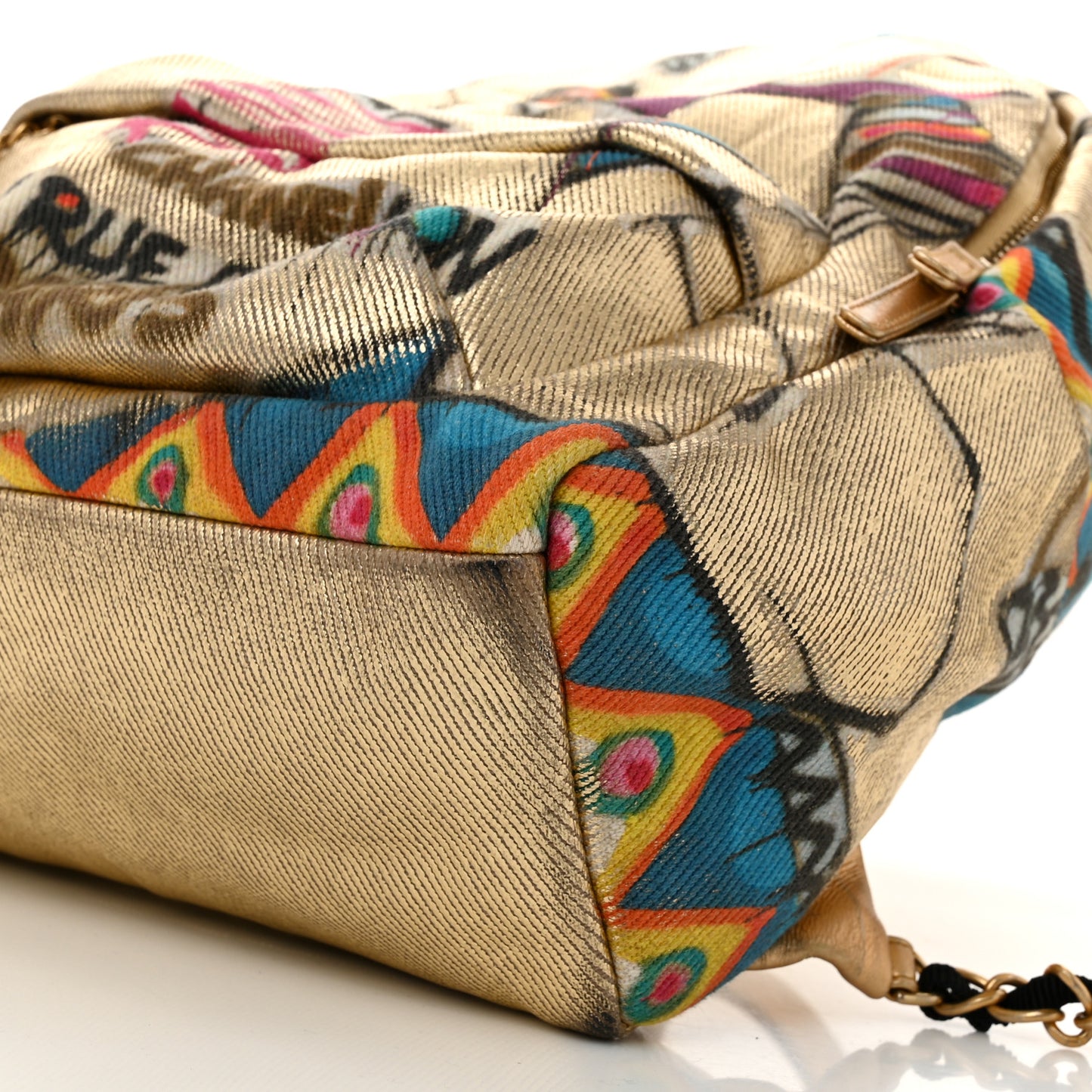 Graffiti Printed Canvas Street Spirit Backpack Multicolor