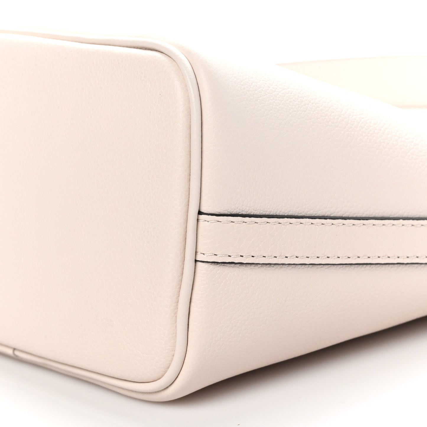 Grained Calfskin Lock and Walk Bucket Quartz