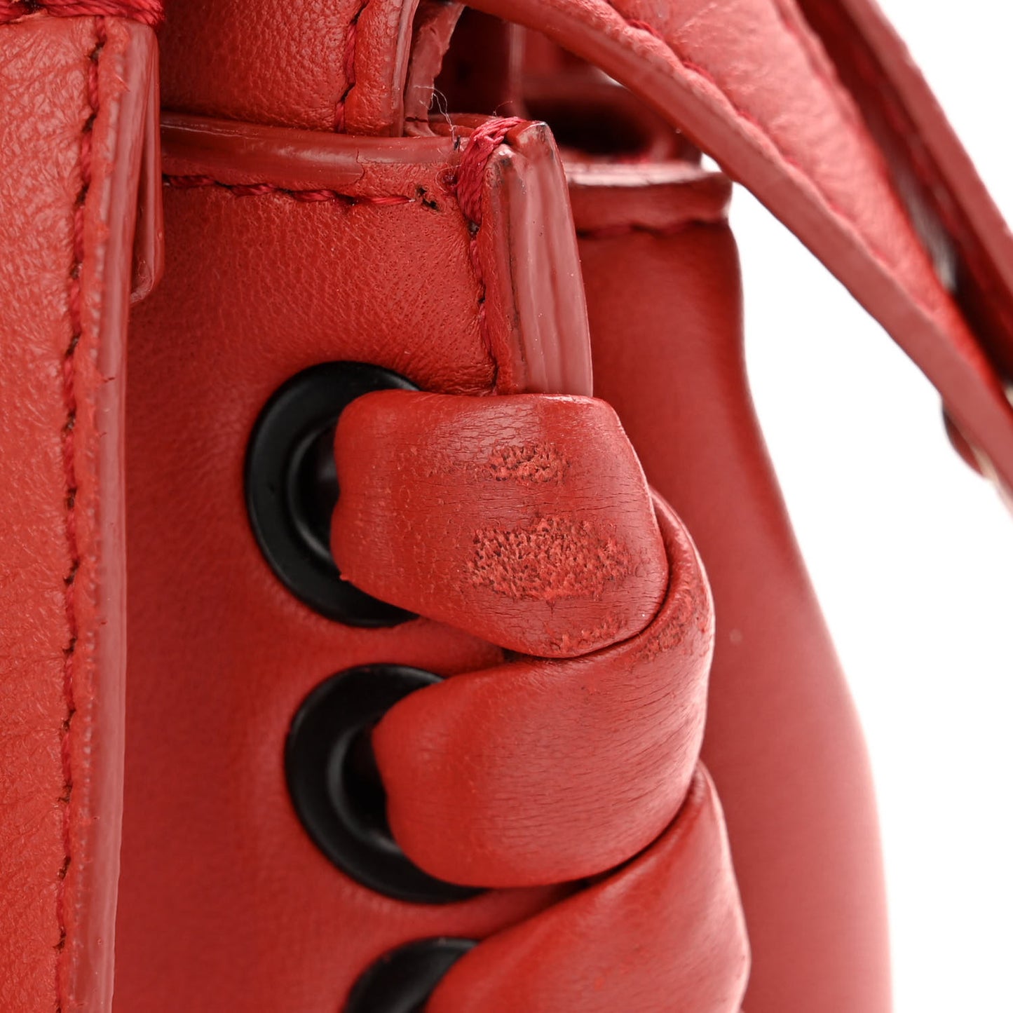 Nappa Lace Up Mini Peekaboo Iconic Satchel Bloody Mary