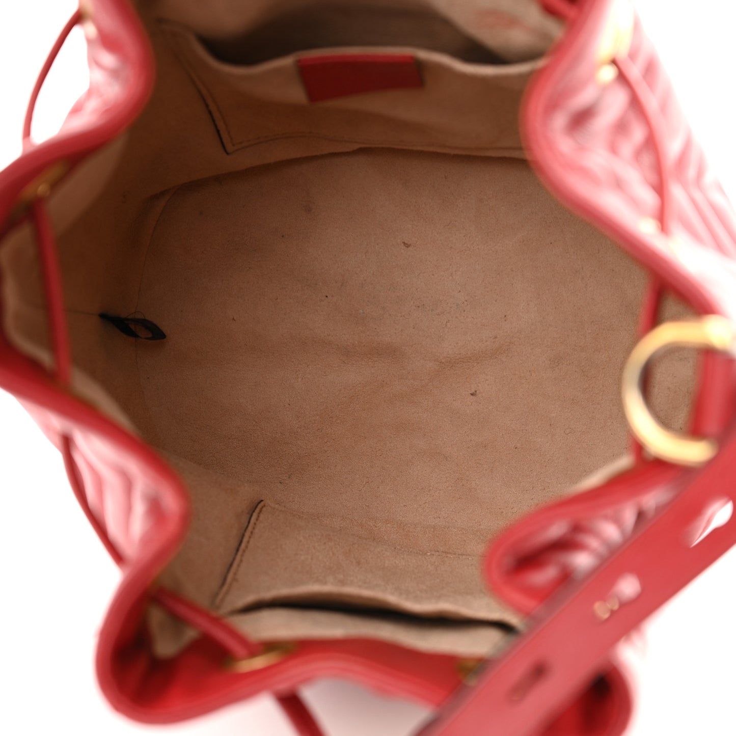 Calfskin Matelasse Sylvie Web GG Marmont Bucket Bag Hibiscus Red
