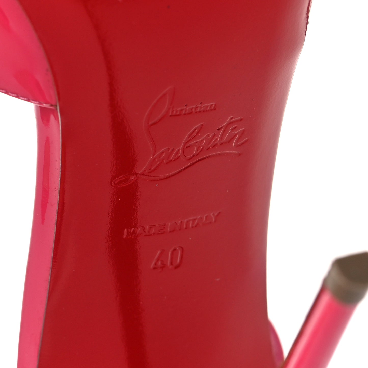 Patent Ankle Strap Sandals 40 Pink