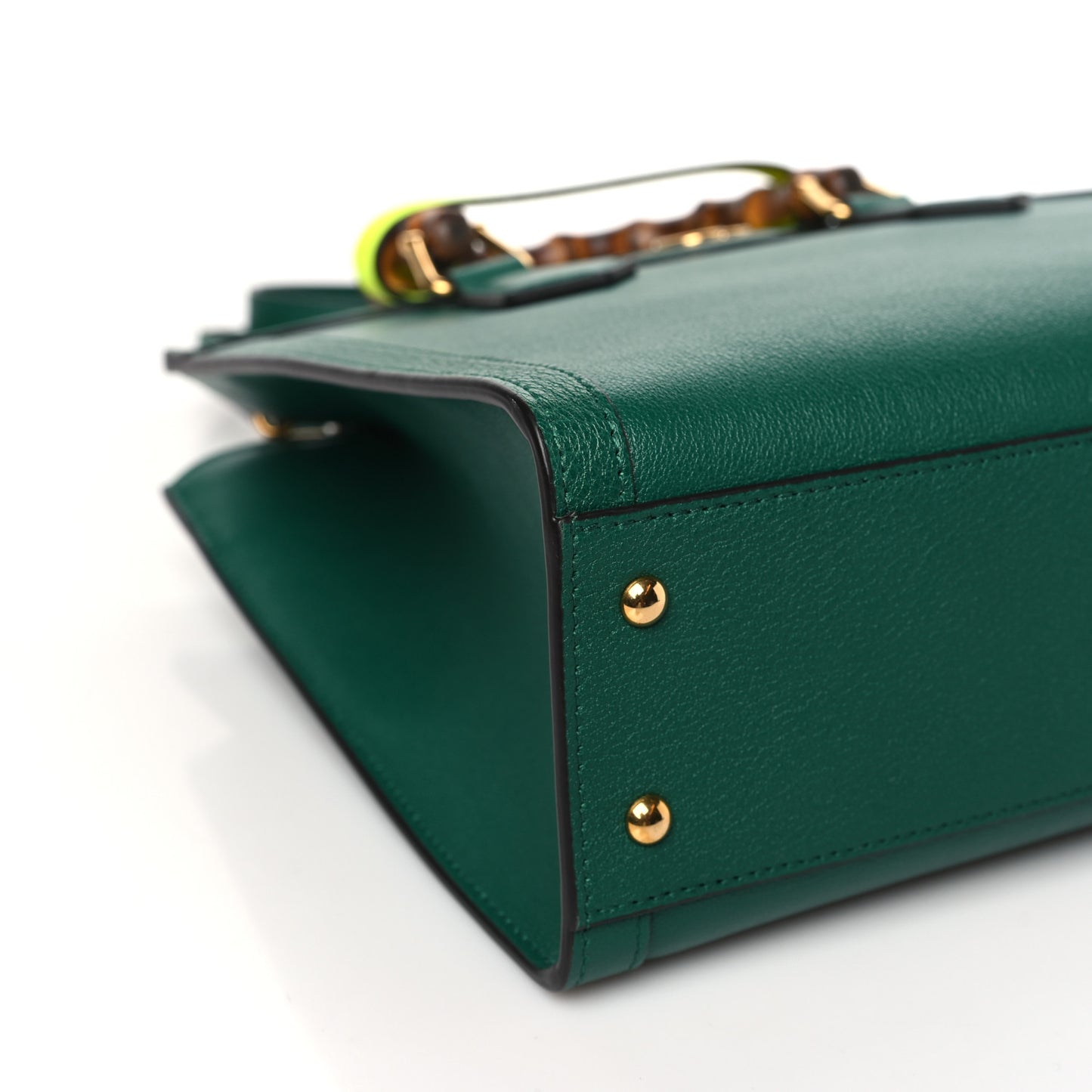 Wonka Grain Calfskin Small Diana Tote Bag Green Yellow Fluo