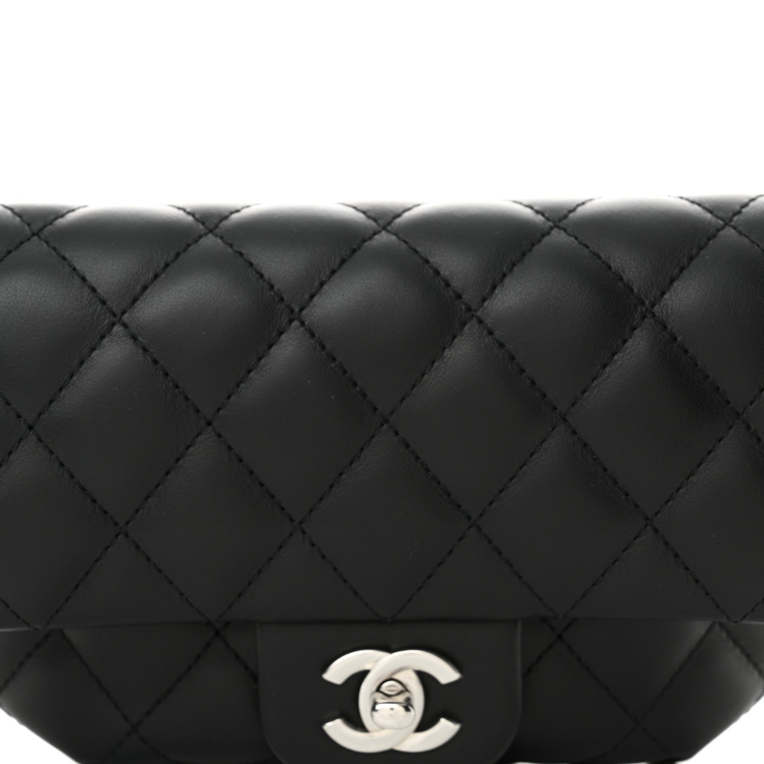 Chanel Calfskin Quilted CC Uniform Flap Belt Bag Black 8 of 10