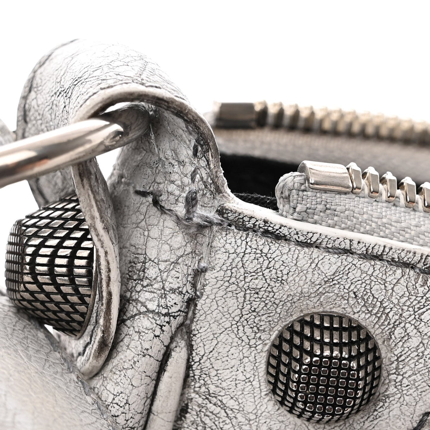 Agneau Arena Dirty Effect Le Cagole Shoulder Bag XS Optic White