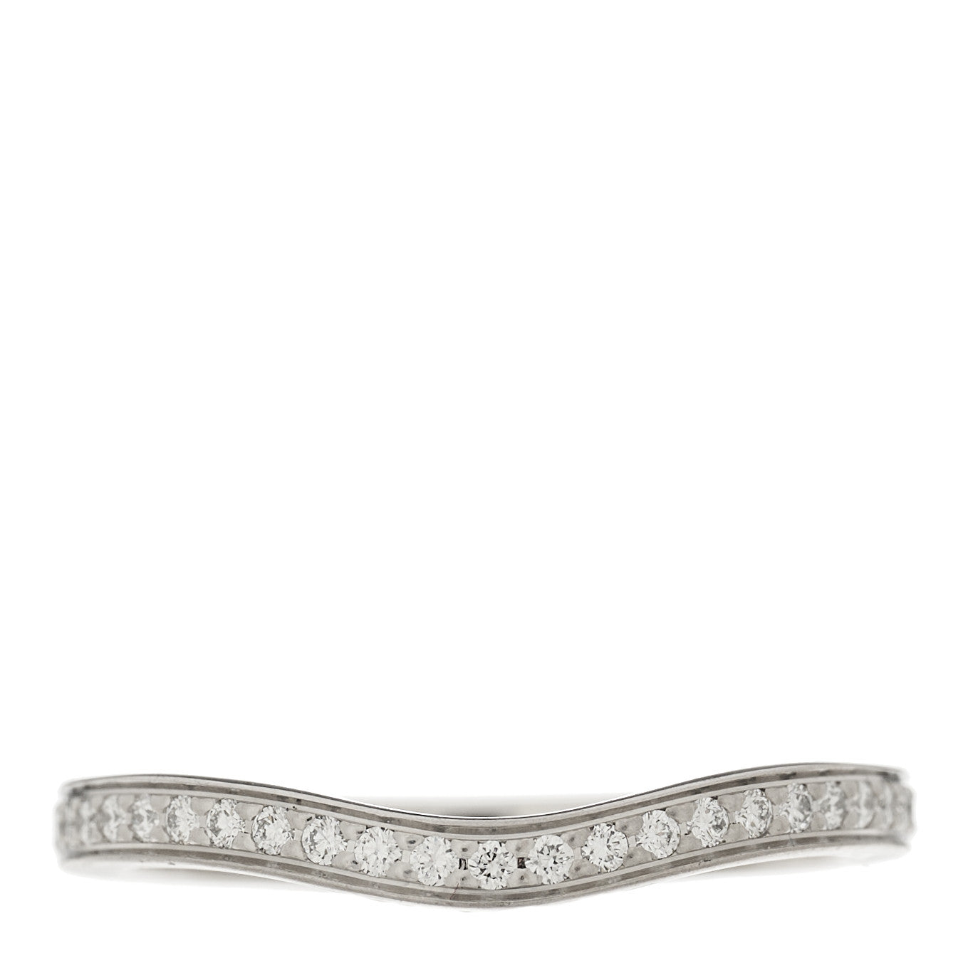 Cartier Platinum Diamond Ballerine Wedding Band Ring 48 4.5 1 of 7