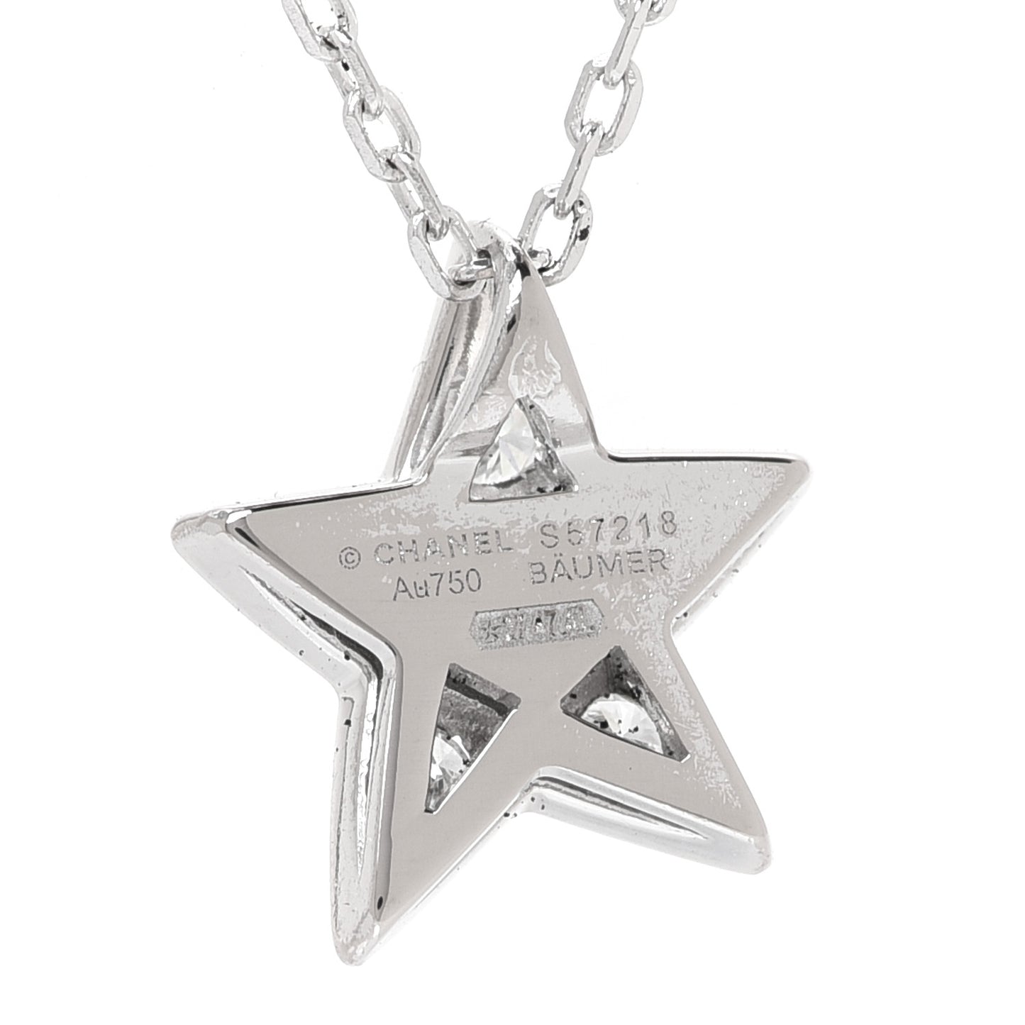 18K White Gold Diamond Small Comete Geode Pendant Necklace