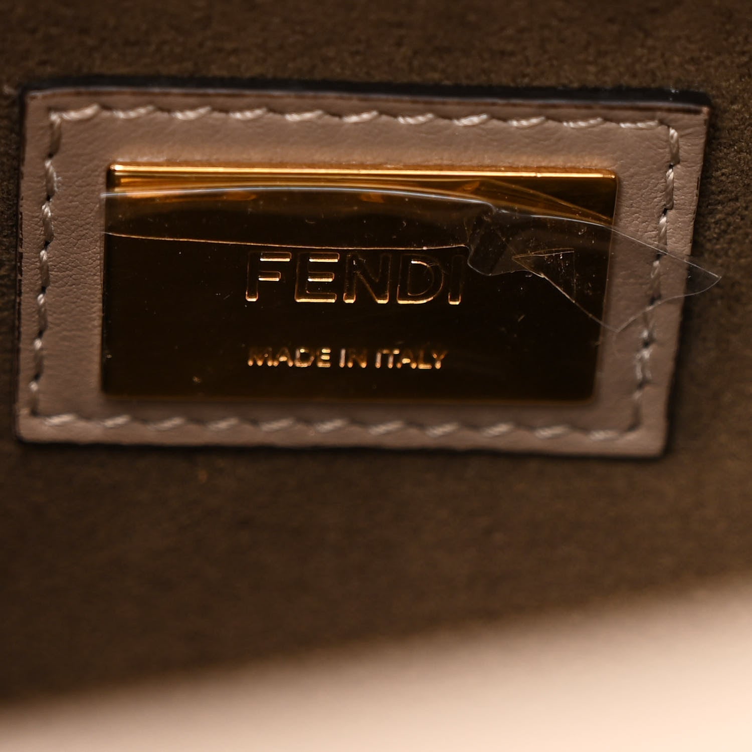 Fendi Vitello Seta Shiny Nappa Plexiglass Medium Peekaboo I SEE U Satchel Tortora 7 of 12