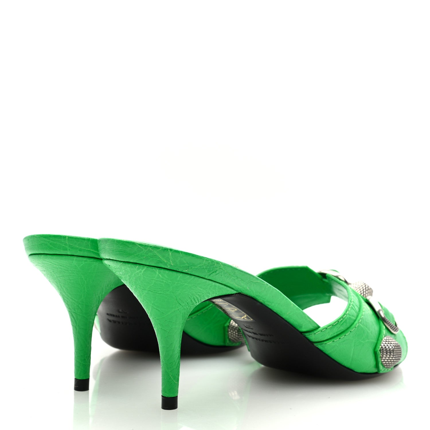 Balenciaga Agneau Arena Cagole 50mm Slide Sandals 37 Vivd Green 4 of 7