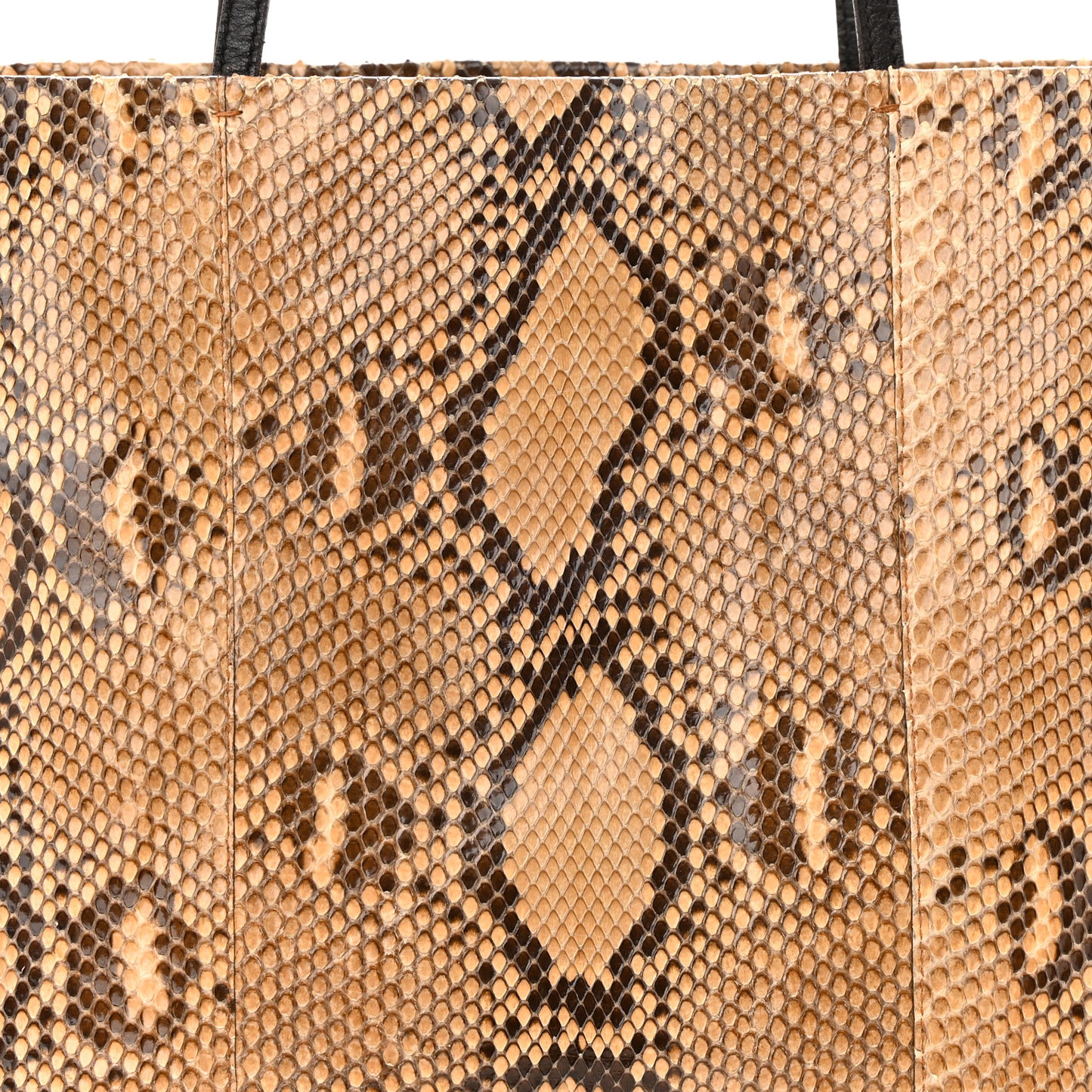 Snakeskin Triangle Shoulder Bag Beige