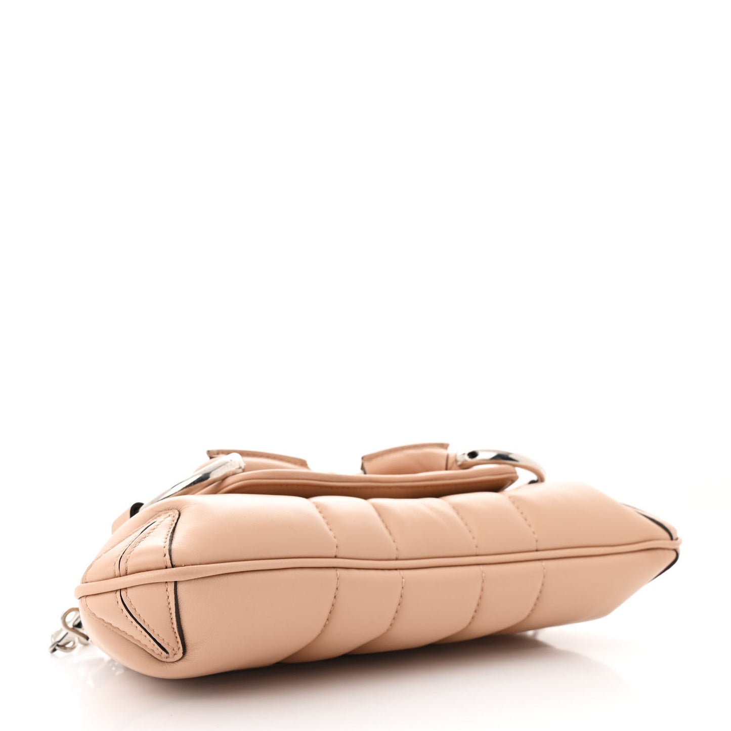 Nappa Vertical Matelasse Small Maxi Horsebit Chain Shoulder Bag Beige