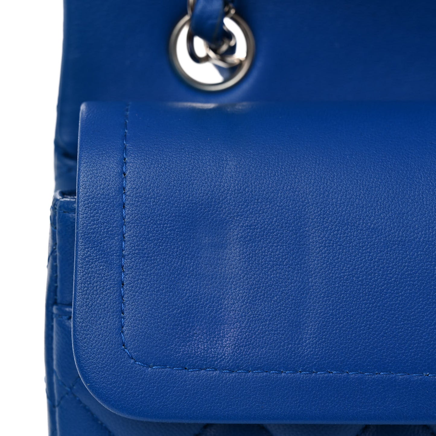 Lambskin Quilted Small Double Flap Blue