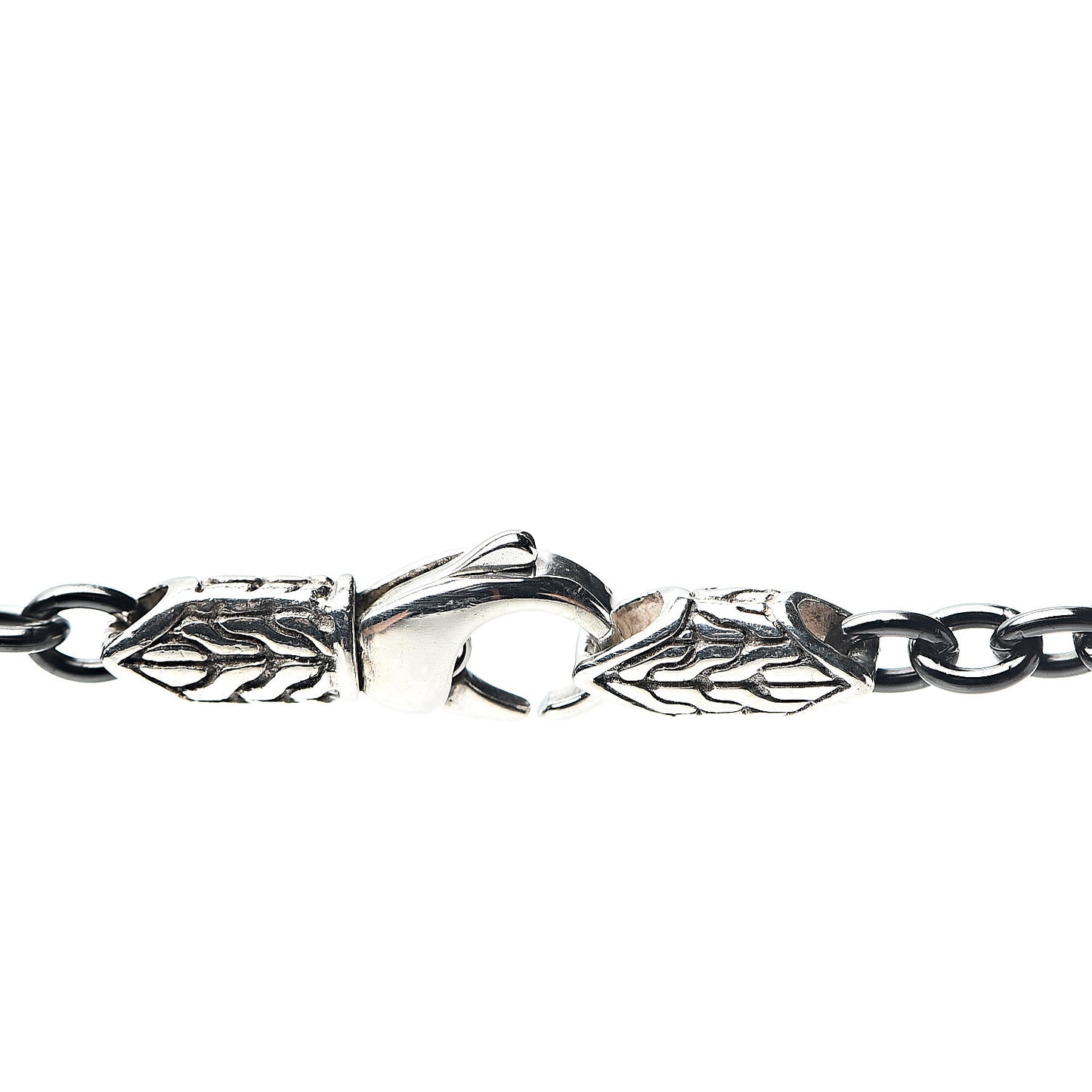 Titanium Sterling Silver Hematite Mens Drop Pendant Necklace