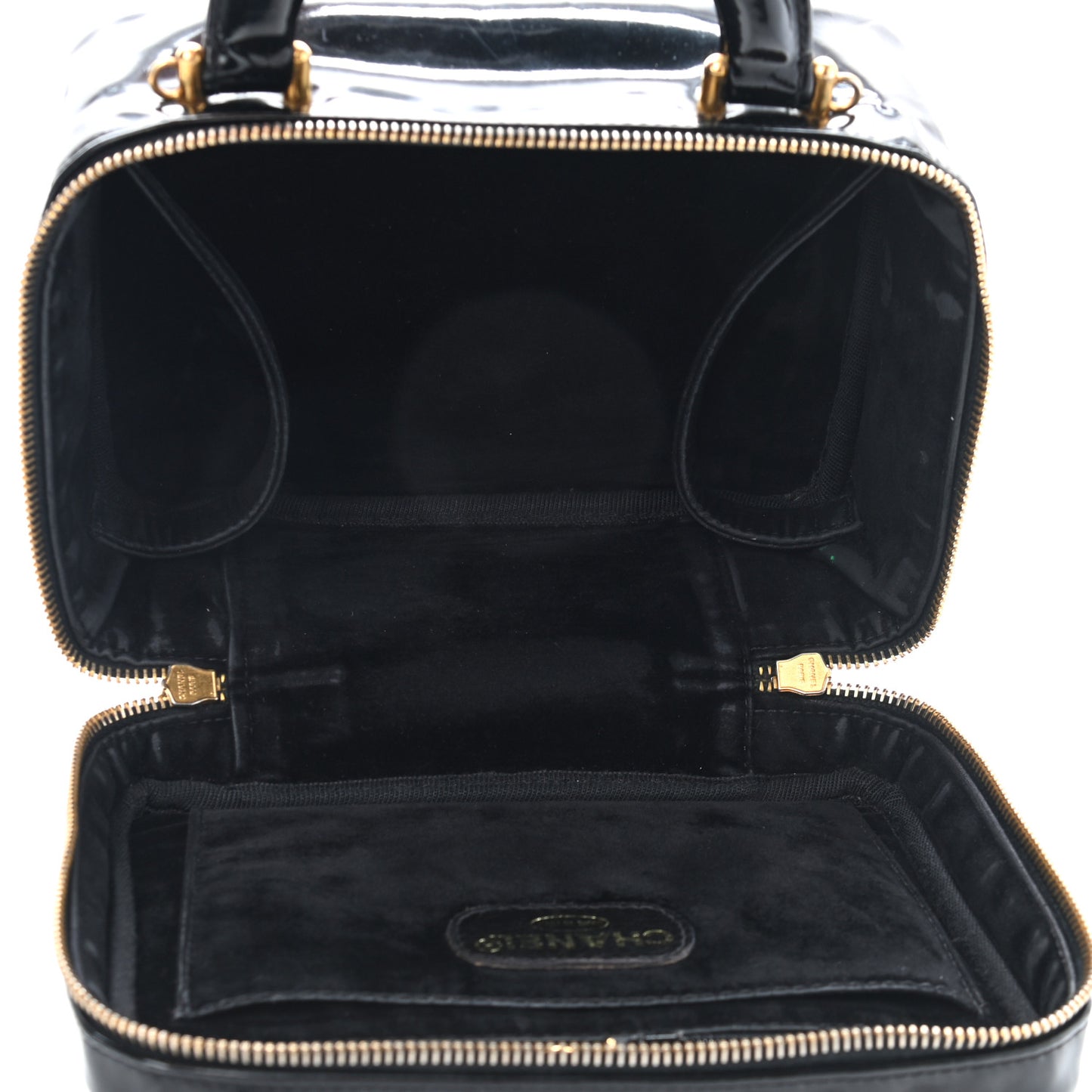 Patent CC Vanity Cosmetic Case Black