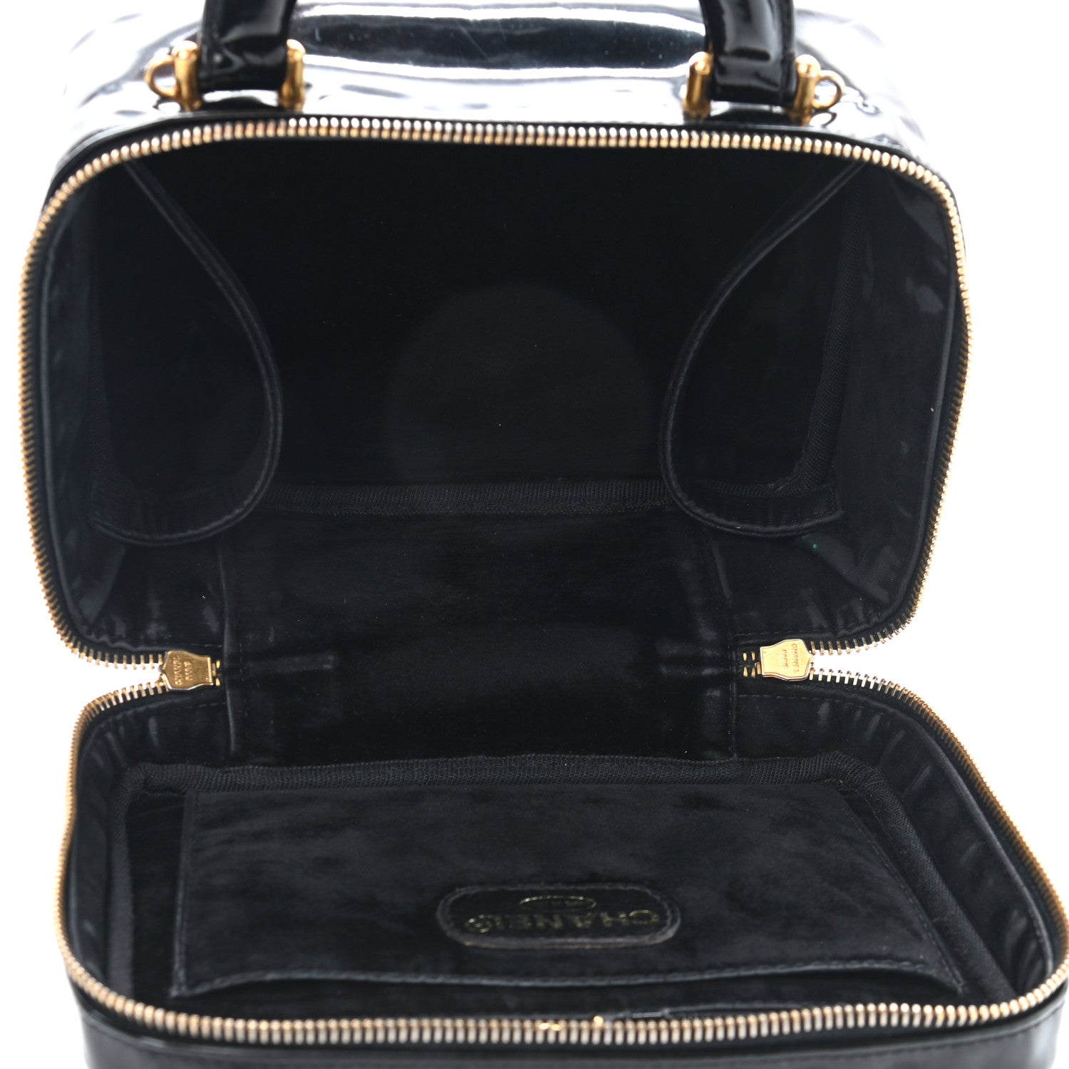 Chanel Patent CC Vanity Cosmetic Case Black 4 of 9