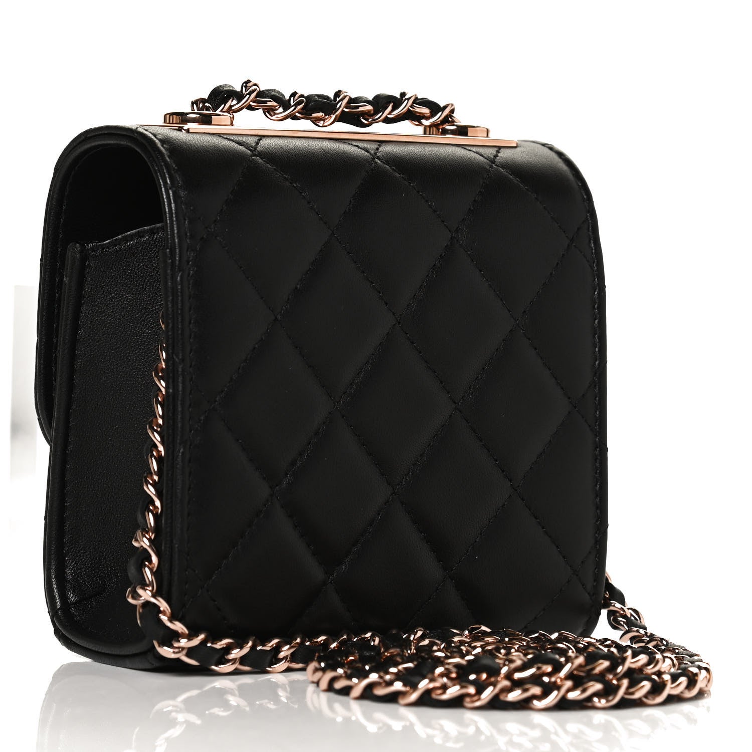 Chanel Lambskin Quilted Mini Trendy CC Chain Wallet Black 2 of 11