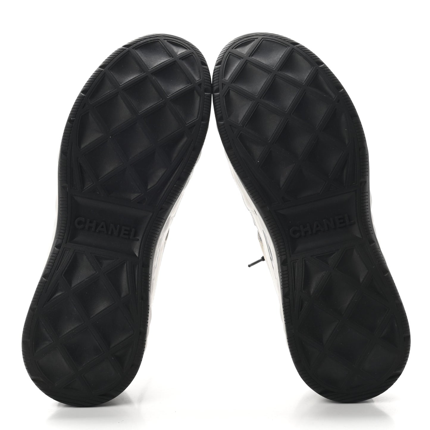Fabric Calfskin Suede CC Sneakers 40 White Black