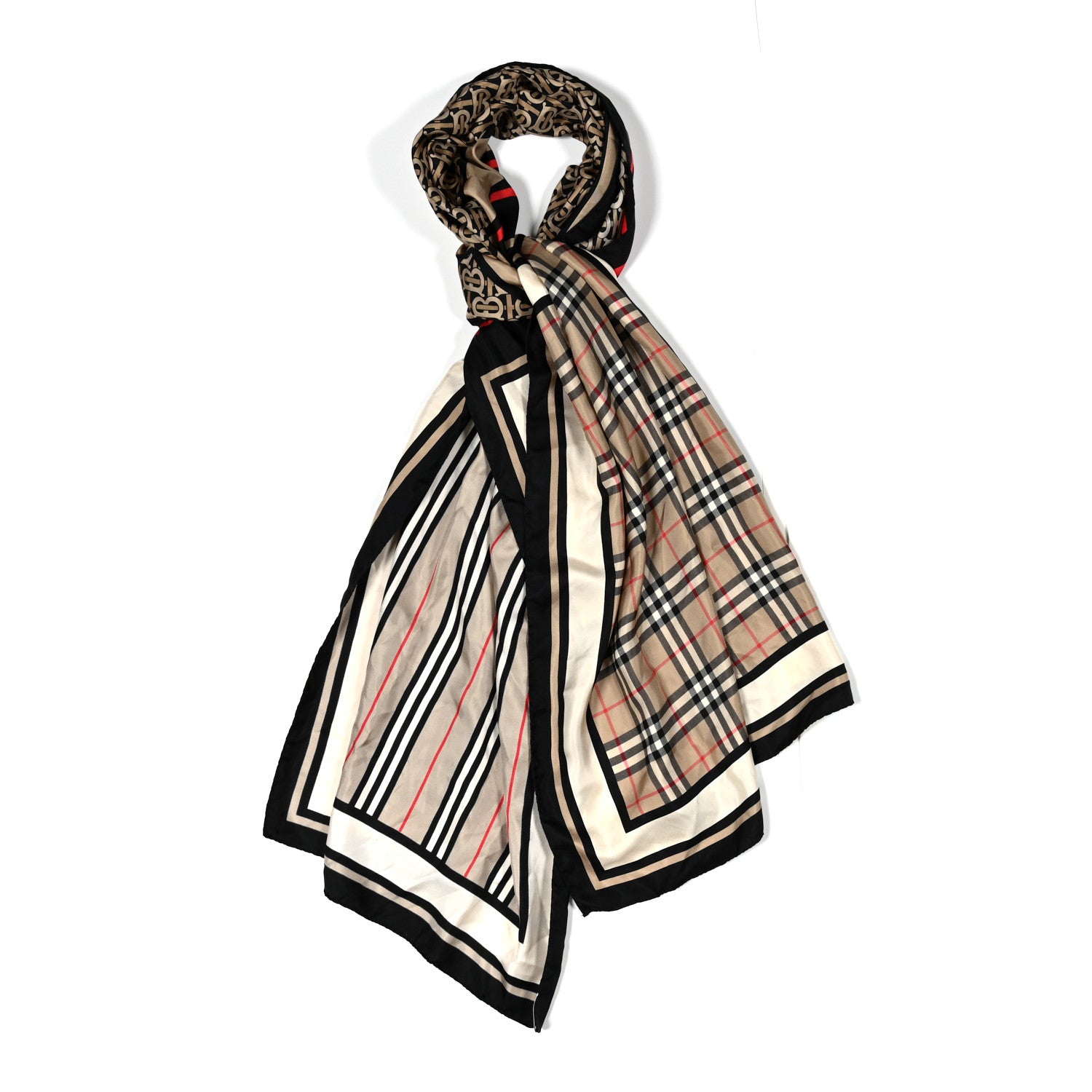 オンラインストア買い BURBERRY Stripe Silk scarf スカーフ ピンク