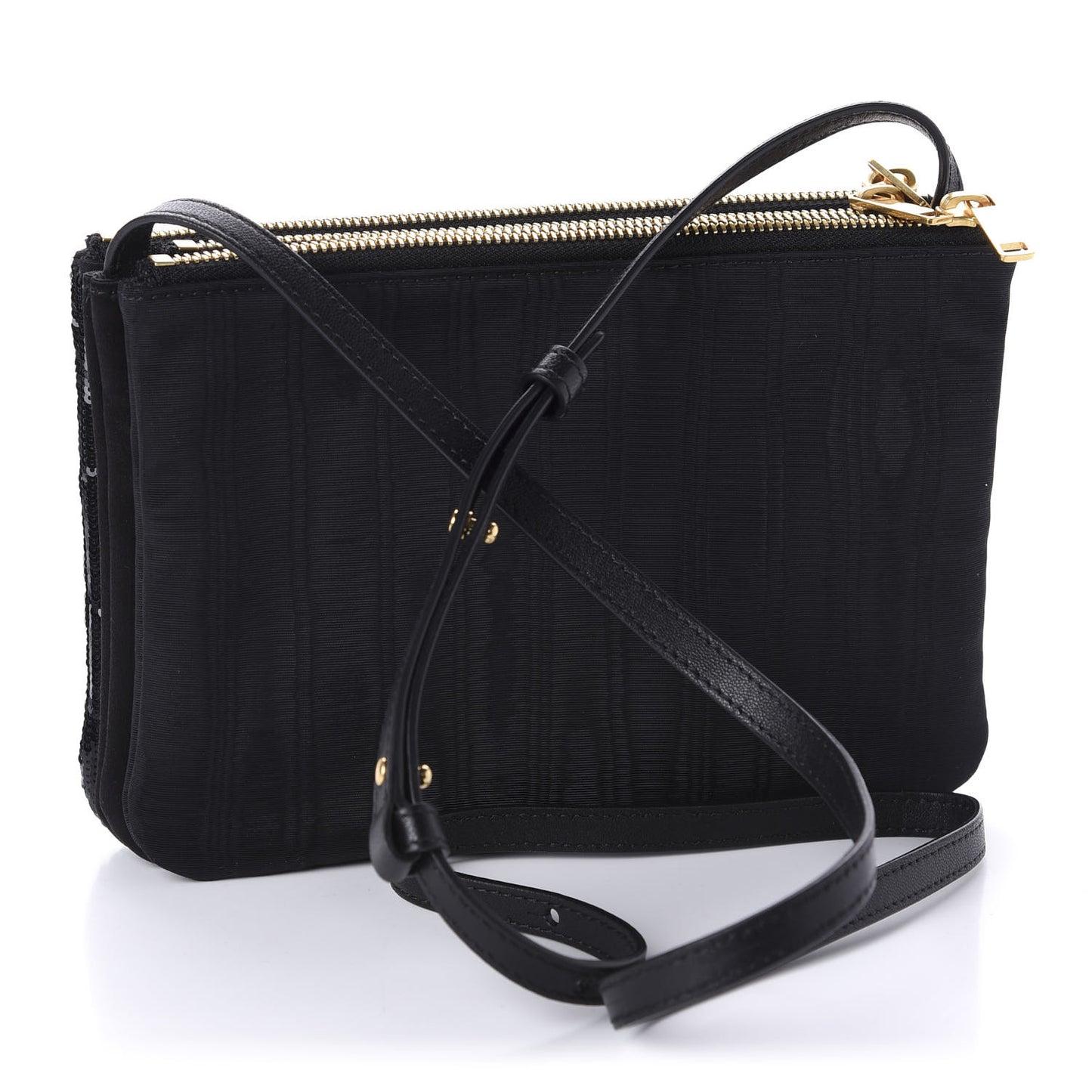 Sequin Small Trio Crossbody Bag Black