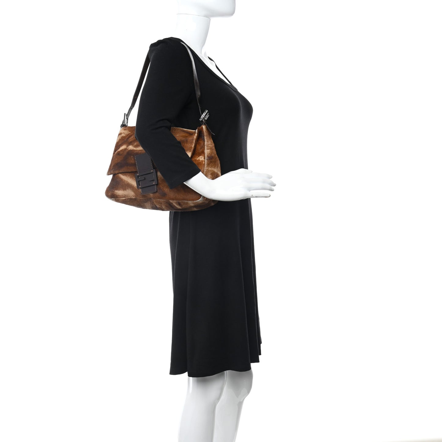 Calf Hair Mama Baguette Brown