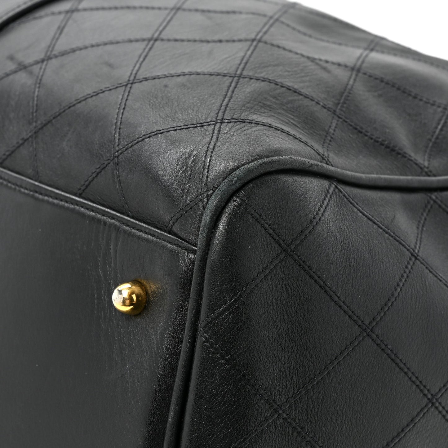 Calfskin Stitched CC Boston Black