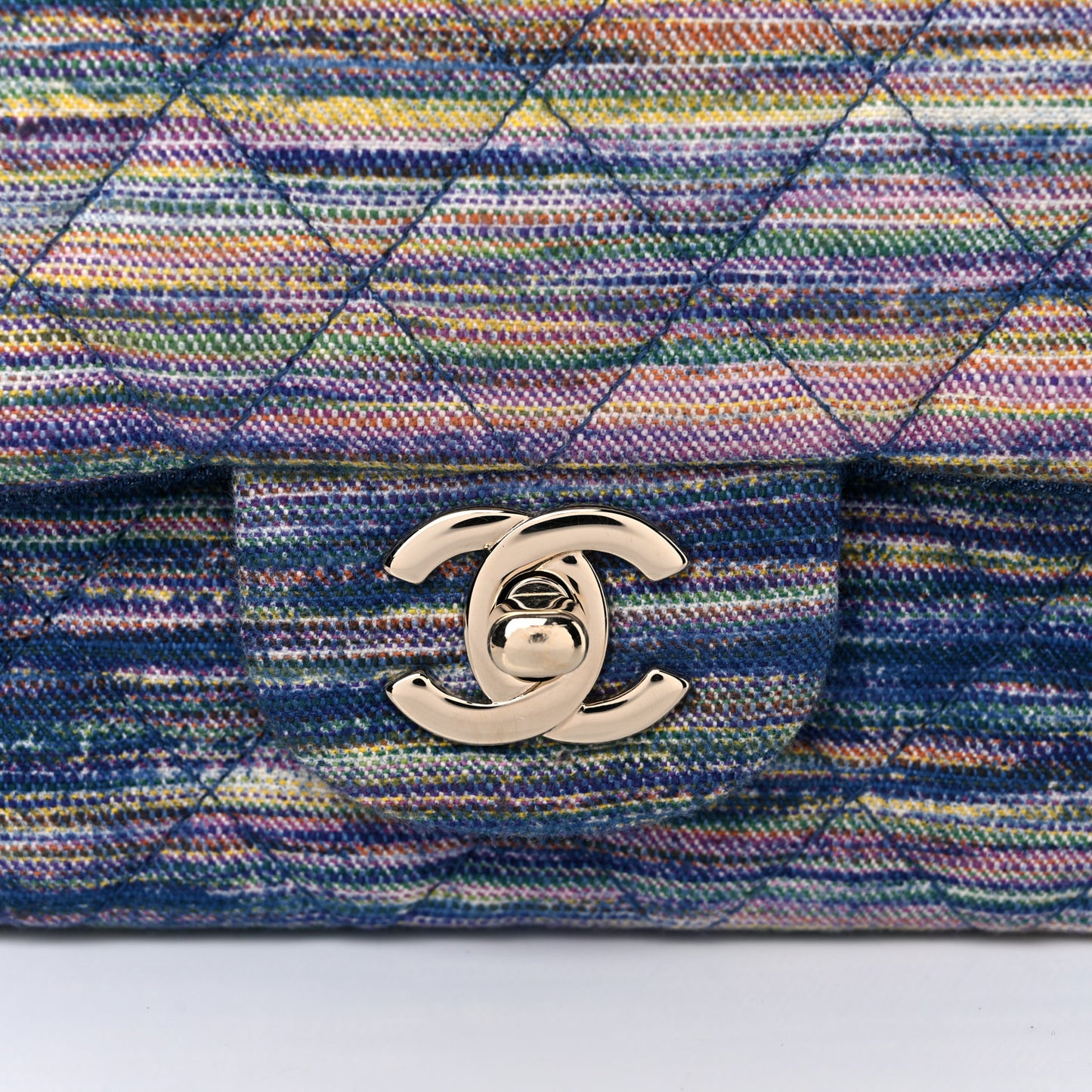 Striated Quilted Classics in Fabrics Mini Rectangular Flap Blue