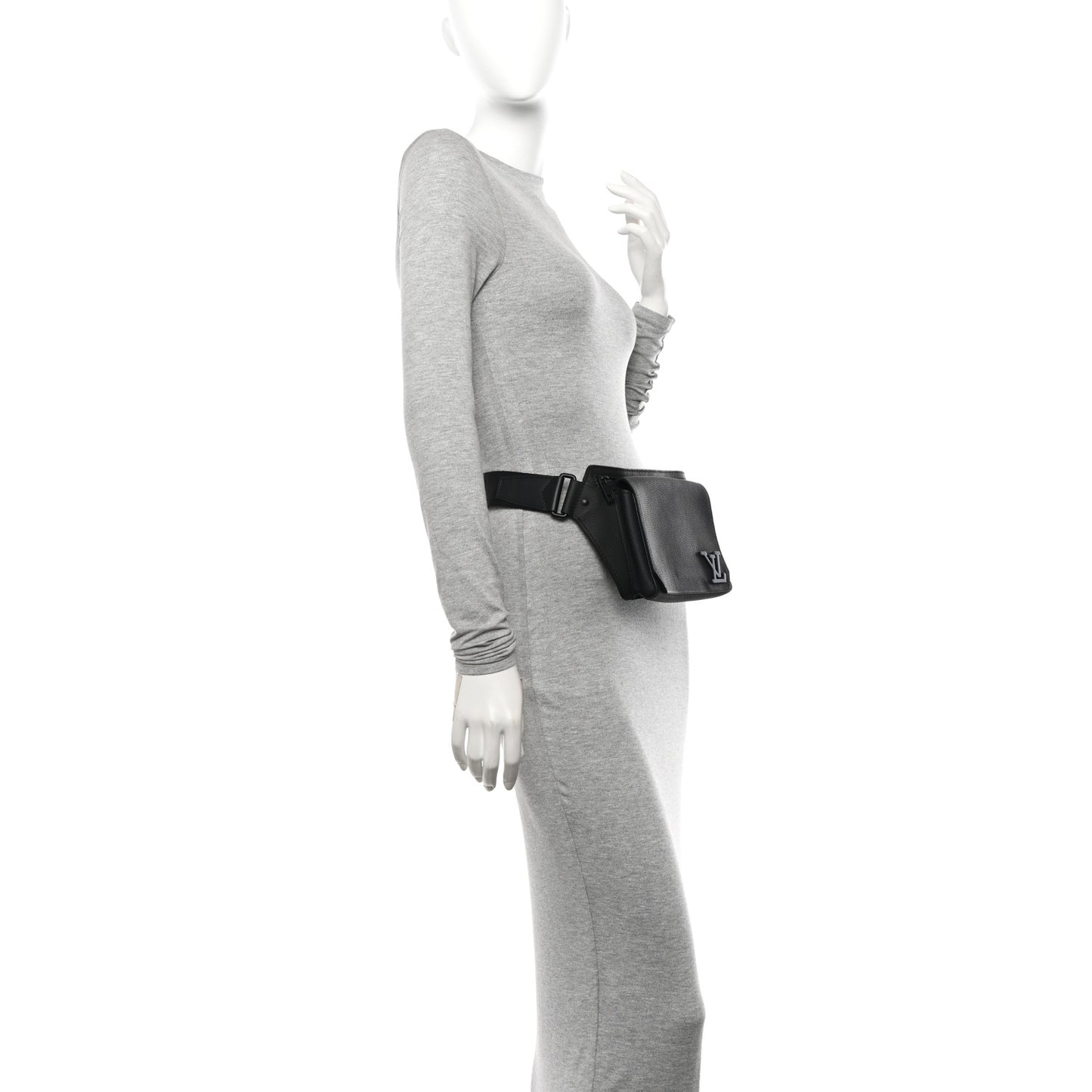 Grained Calfskin Aerogram Takeoff Sling Black